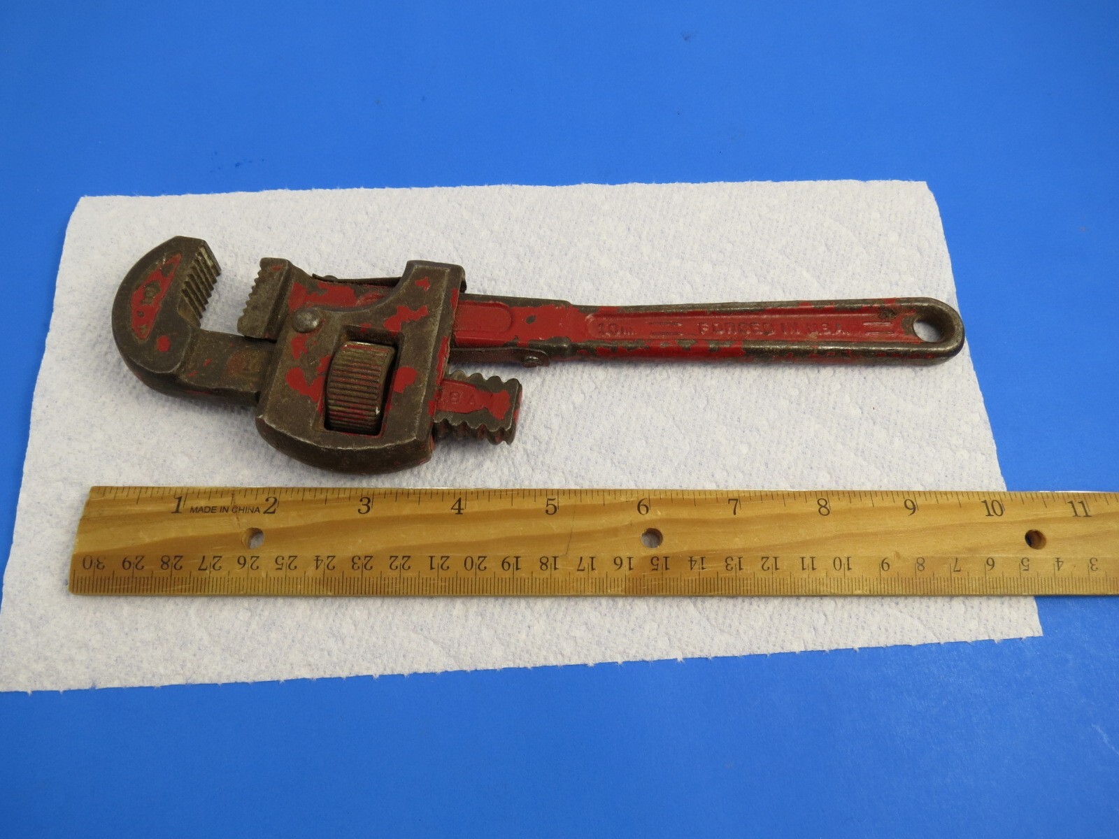 DUNLAP 10” PIPE WRENCH MADE IN USA VINTAGE