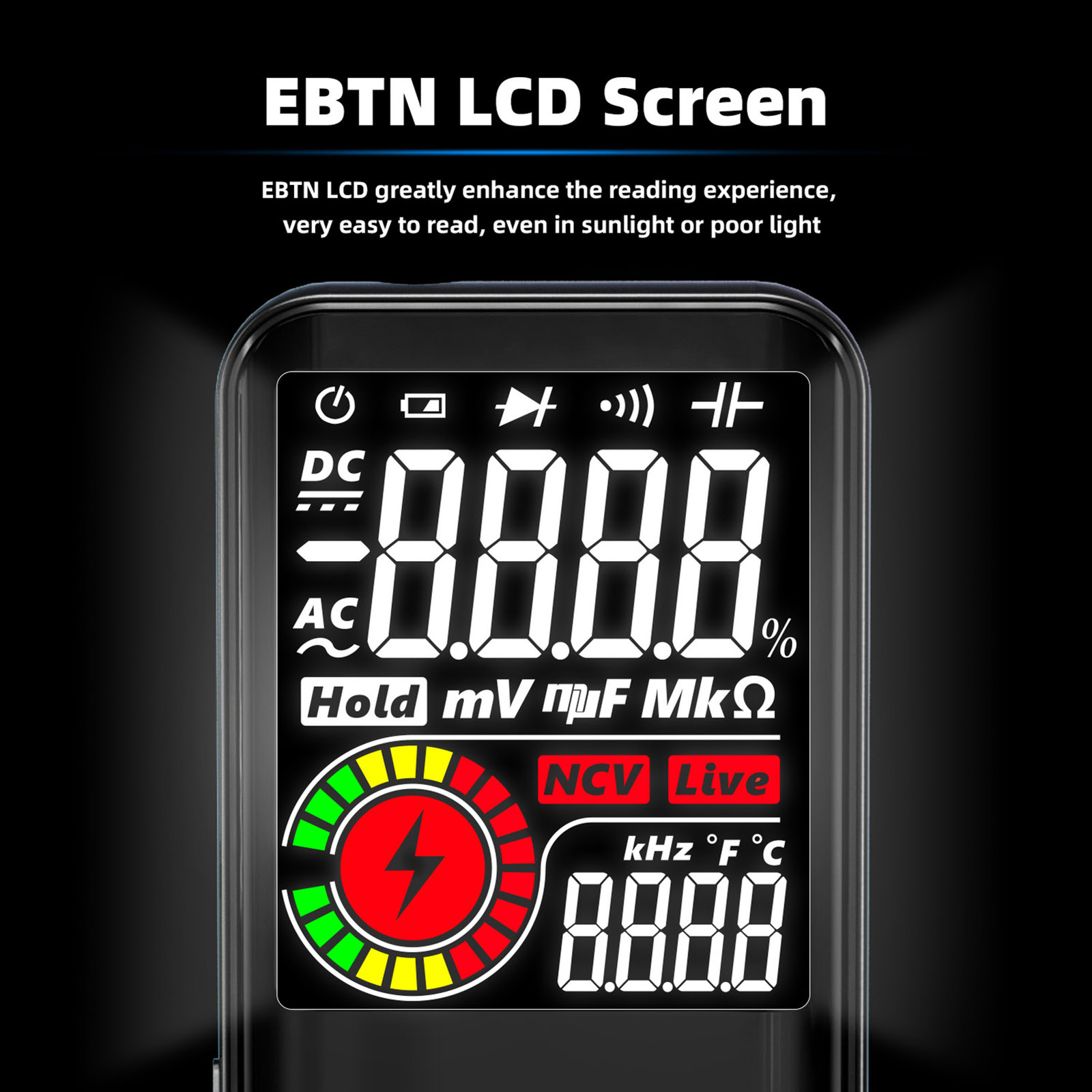 BSIDE S11 9999 Counts Multimeter Digital LCD Display Multimeter NCV E0A4