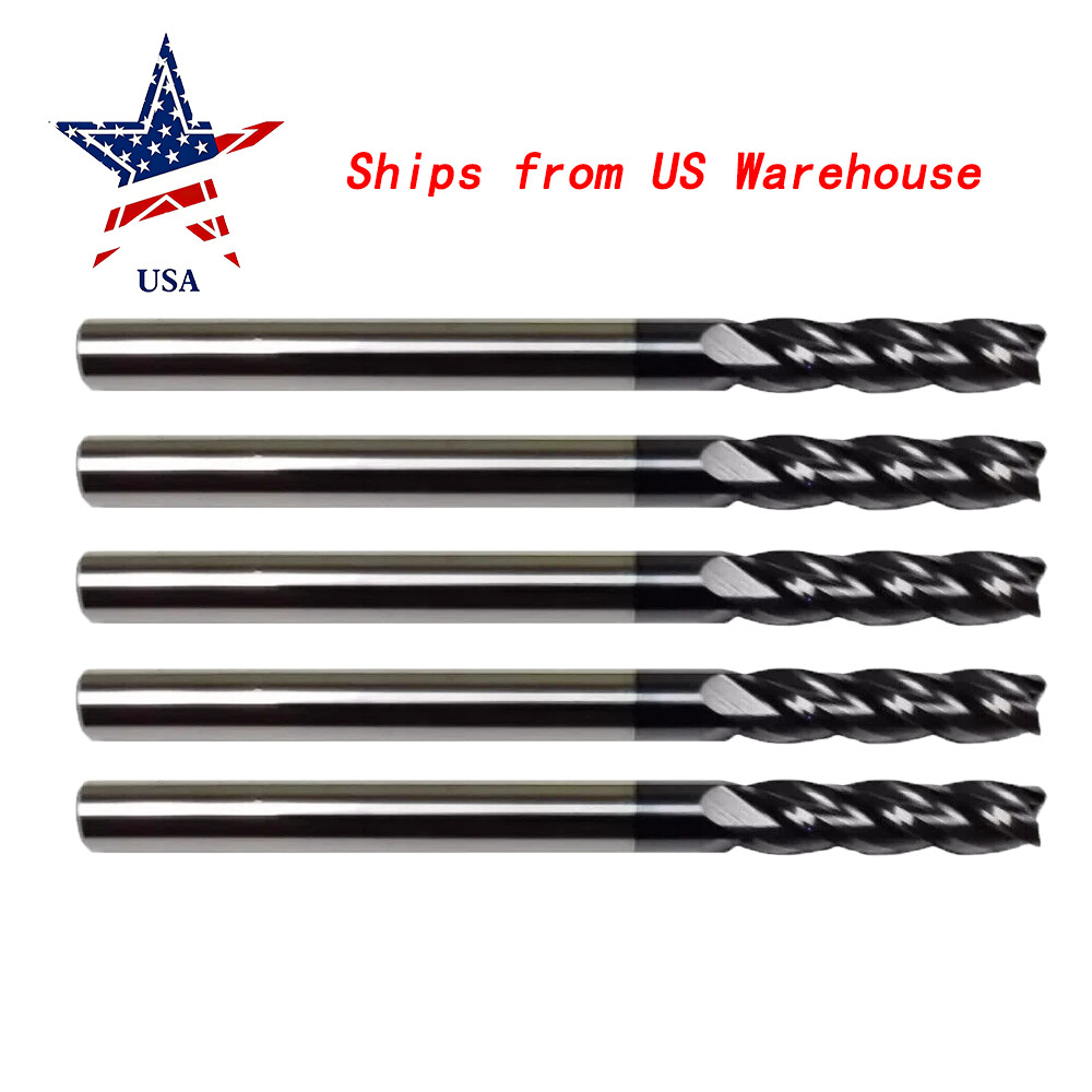 1/4" 4 FLUTE LONG CARBIDE END MILL - TiALN COATED