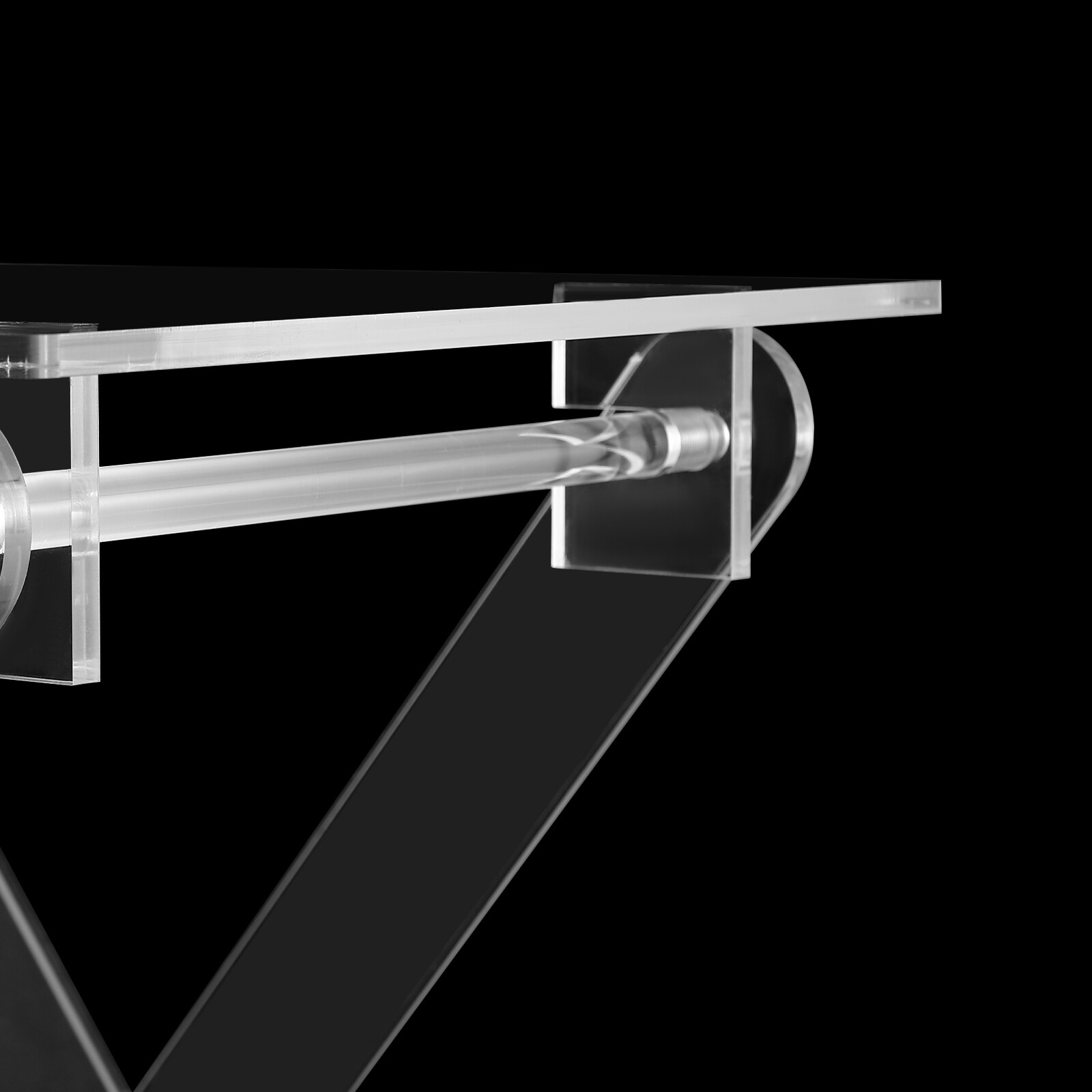 50cm/19.69in Folding Table Multifunctional Portable Acrylic Table X-Shaped Clear