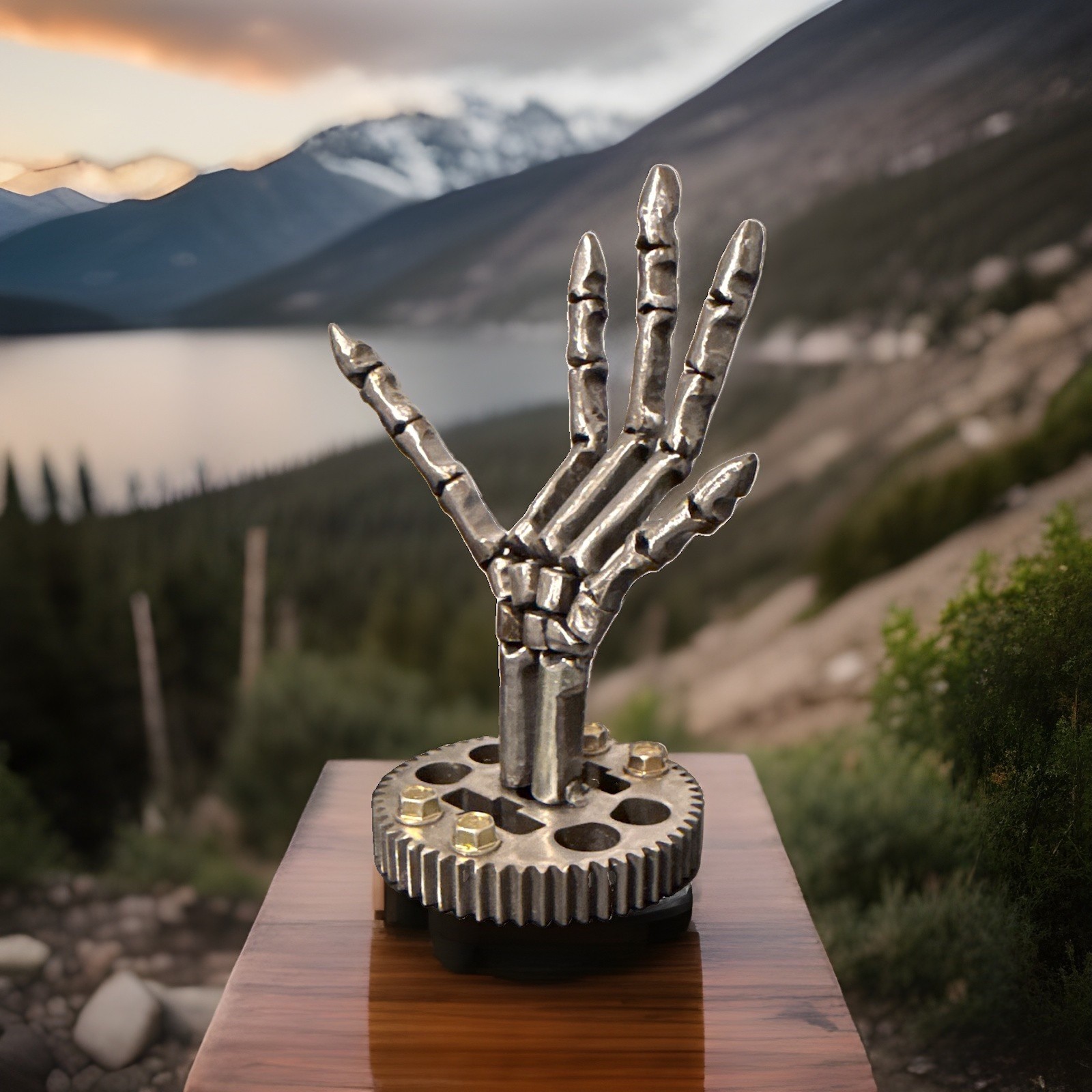 Metal Skeleton Hand, handcrafted welded Mobile Phone Stand Holder, Universal