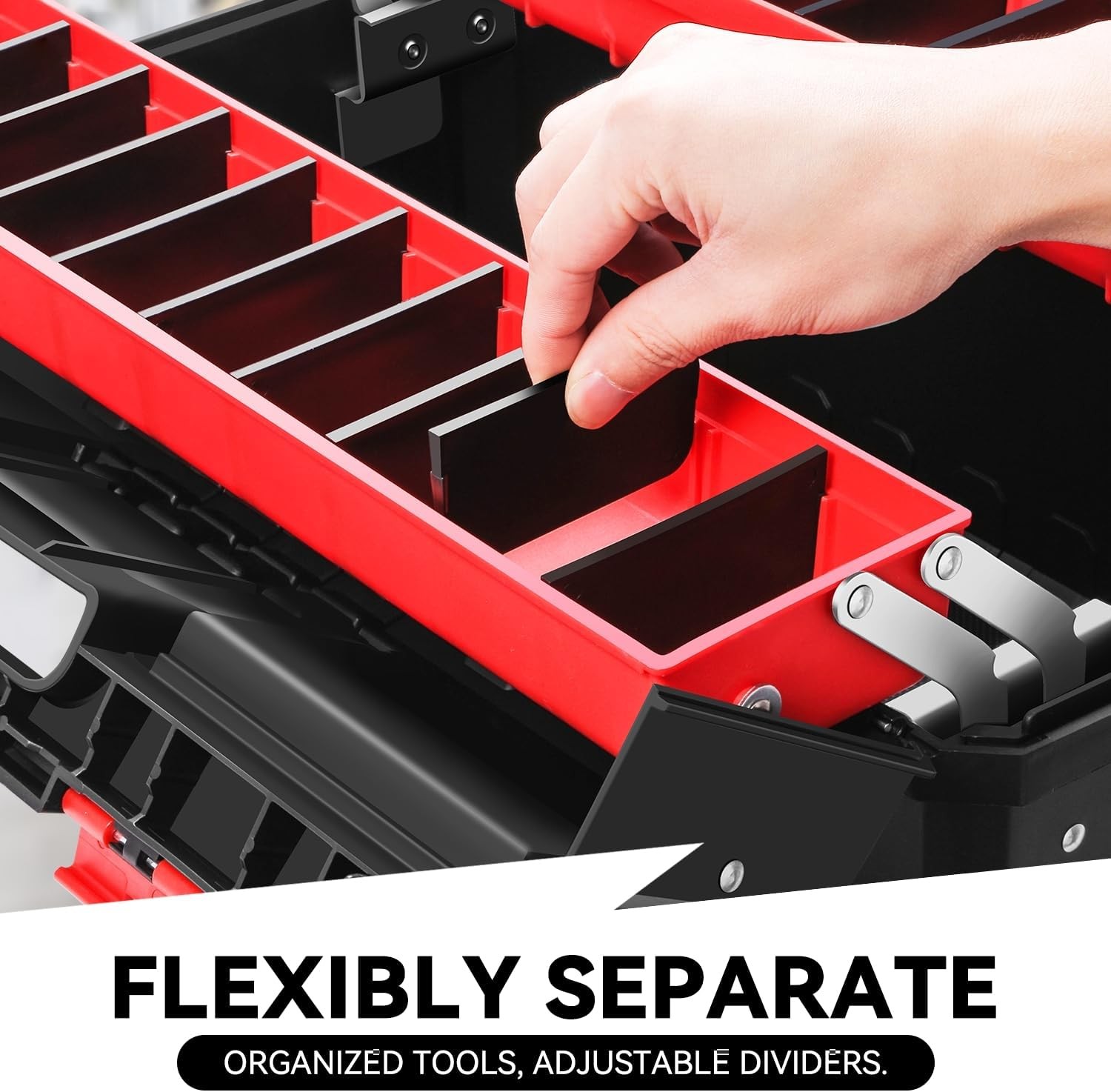 Tool Box Set Portable 2-layer Folding Toolbox W/ Non-slip Handle Tray Garage