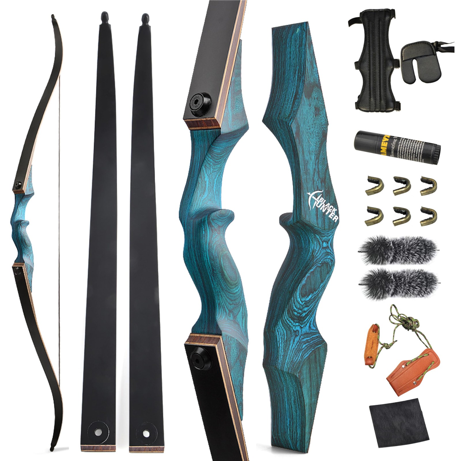 Zshjgjr 60 Black Hunter Original Recurve Bow For Adults American Hunting