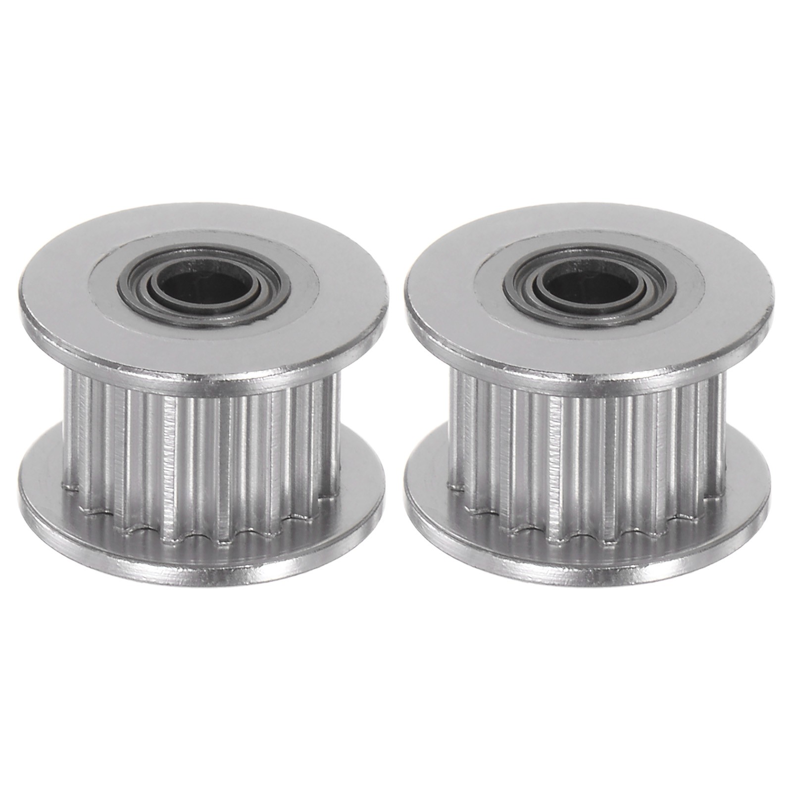 2pcs 2GT Idler Pulley 16 Teeth 3mm Bore 13mm Dia. 6mm Width Belt, Silver Tone