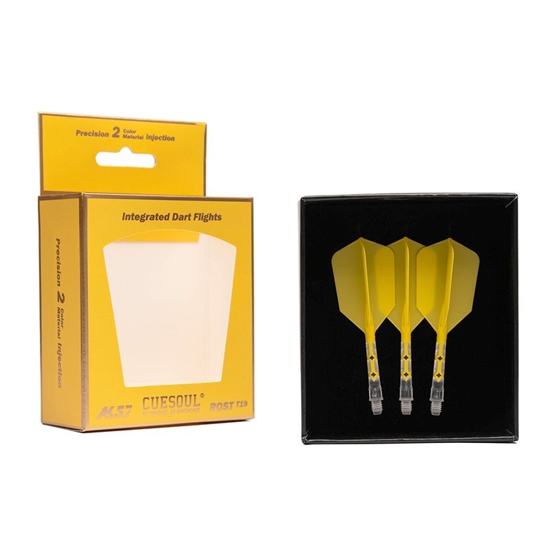 CUESOUL ROST T19 Integrated Dart Shaft and Flight Slim Shape,Set of 3-Yellow