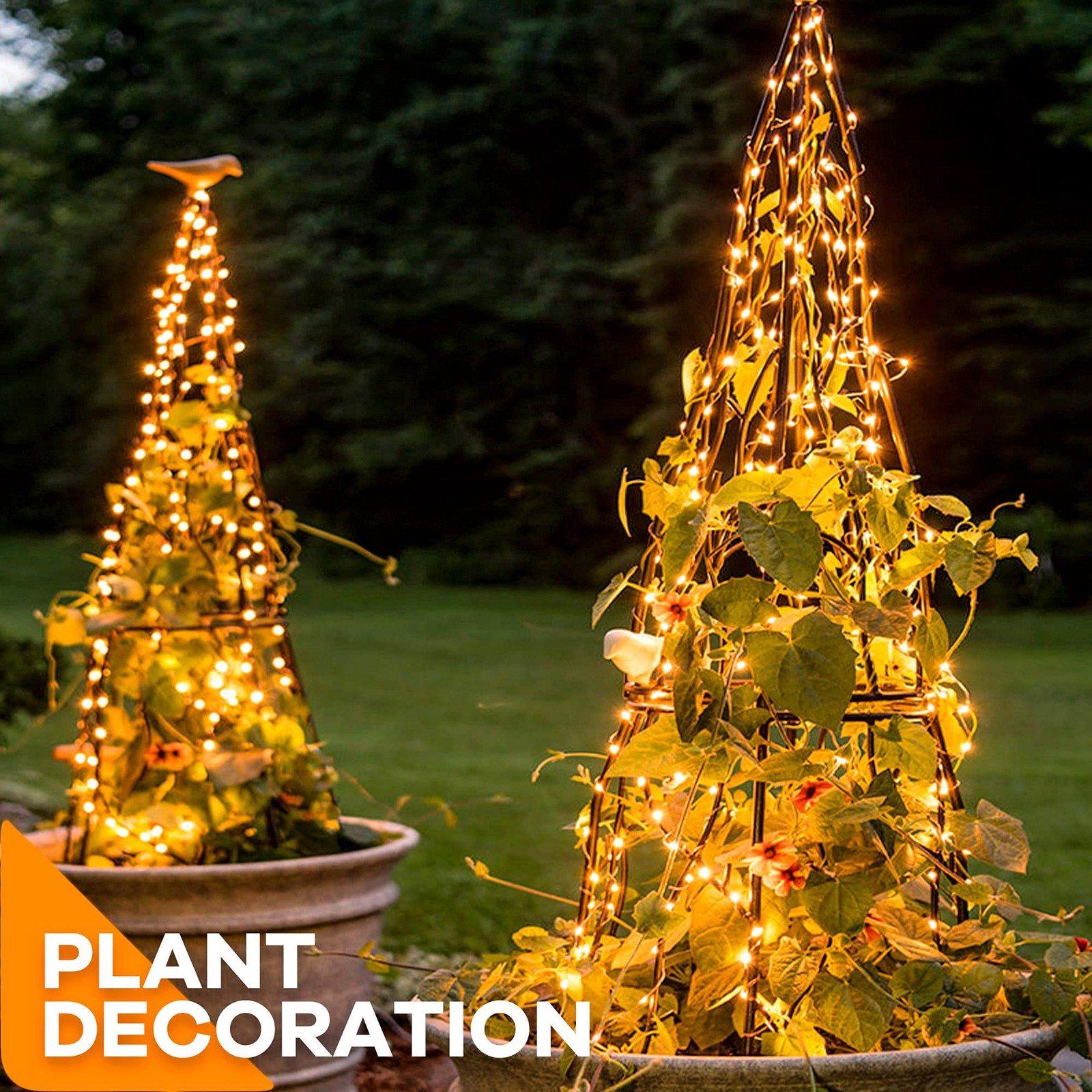 10 Strands 200 LED Firefly Bunch Lights, Waterproof, Plug in String Lights fo...