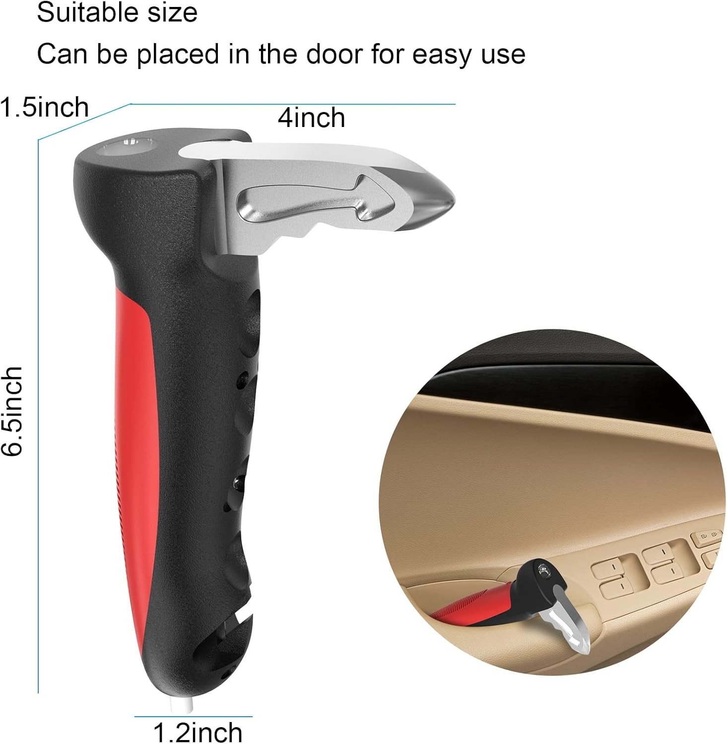 5 in 1 Vehicle Support Handles Elderly Portable Red-with nylon handle