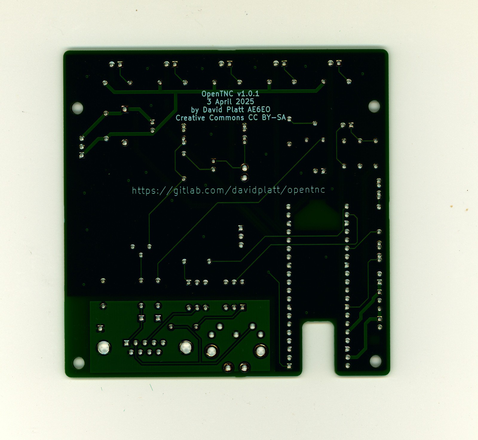OpenTNC printed circuit board and LED display strip