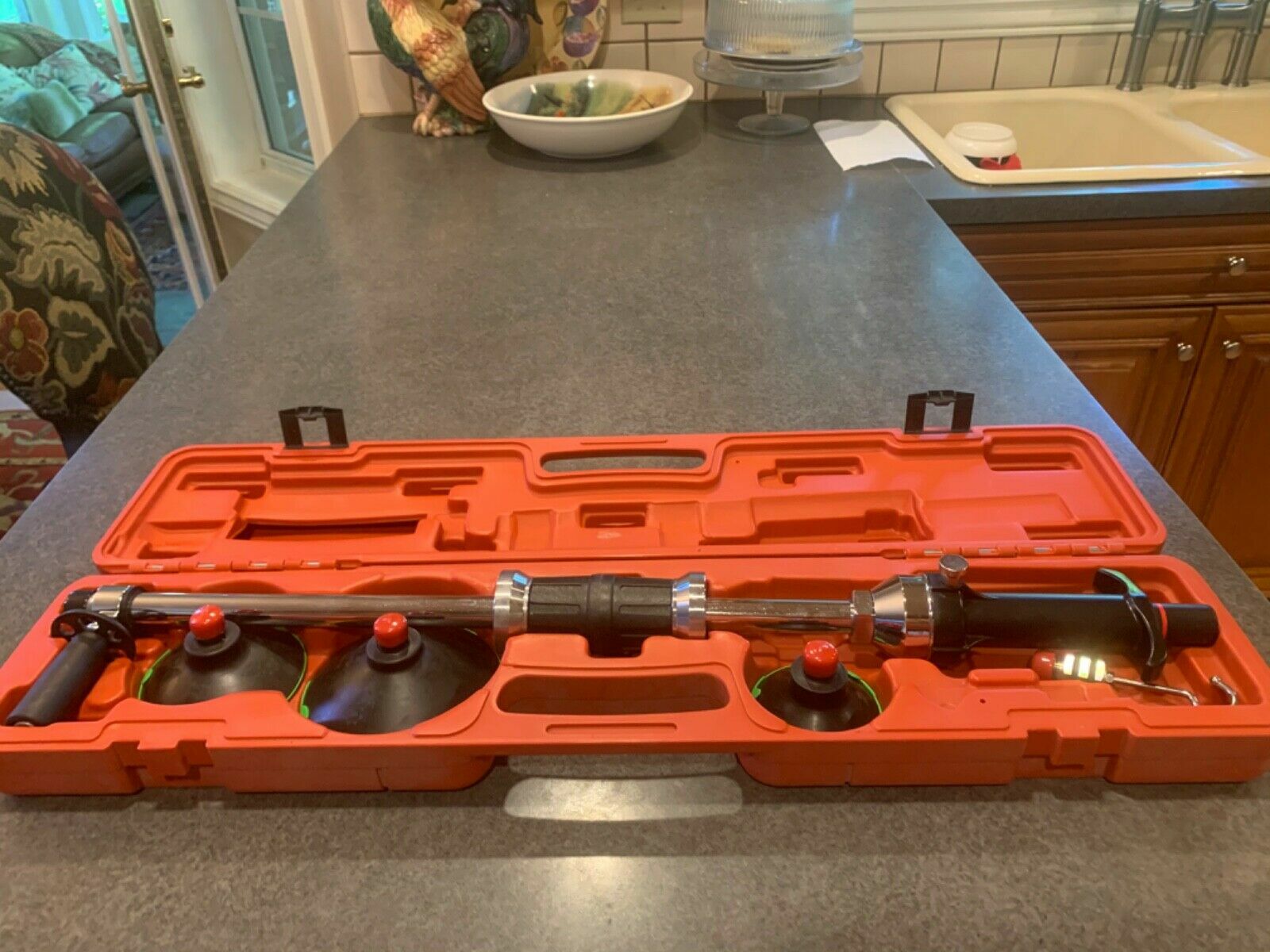 Pro Car Dent Repair Hammer Slide w 3 Suction Cups Tool in Case NEW