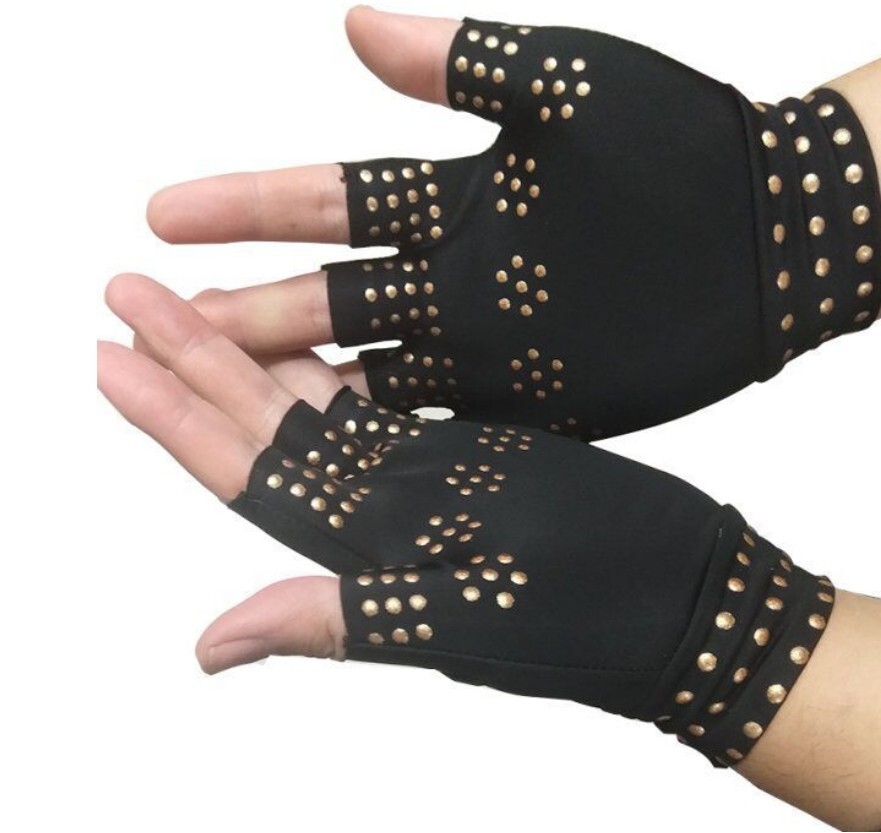 2 Pair Copper Arthritis Compression Gloves Hand Carpal Support Joint Pain Relief