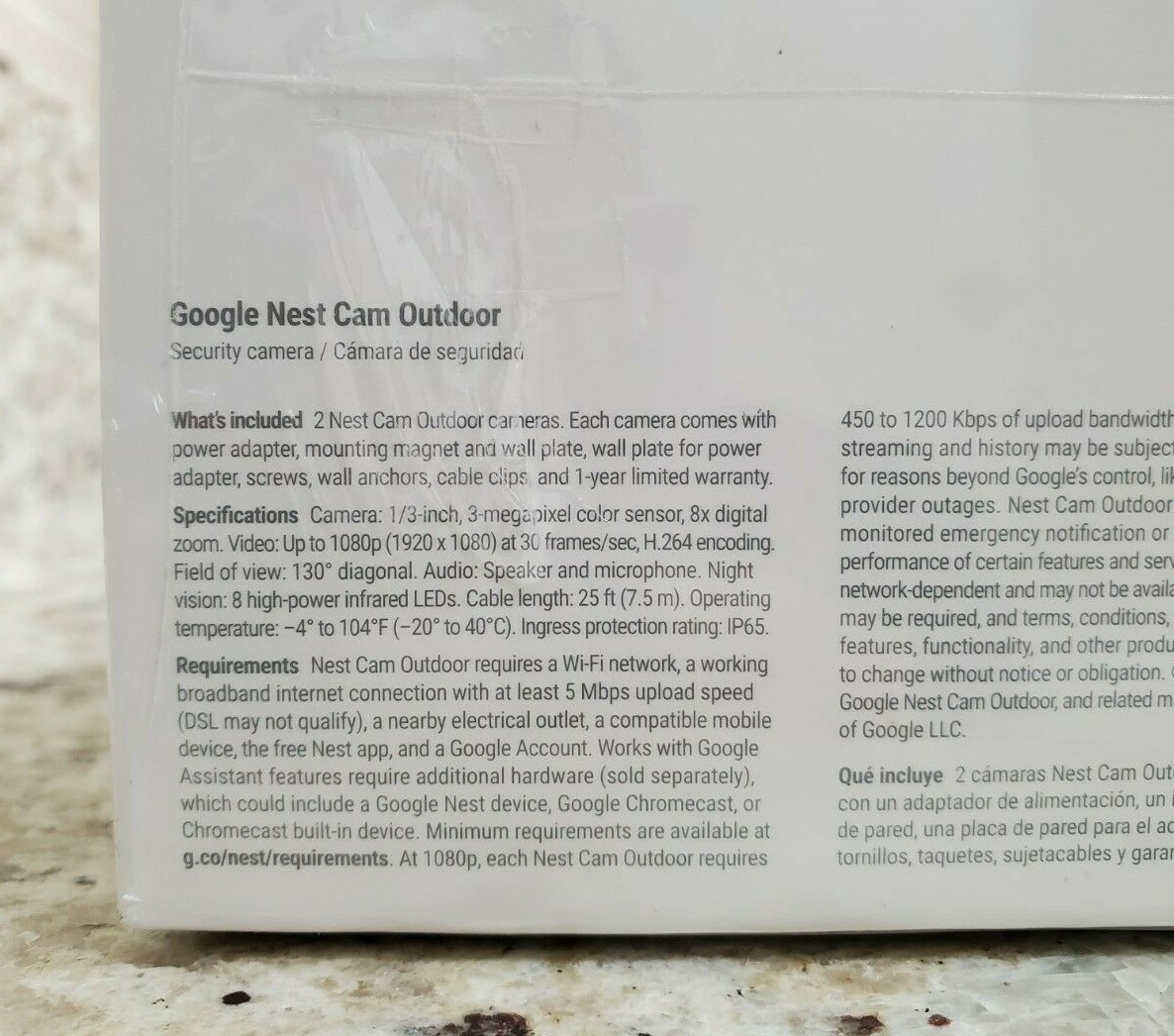 NEST Cam Outdoor Smart Security Camera (2-Pack) NC2400ES - Sealed NEW
