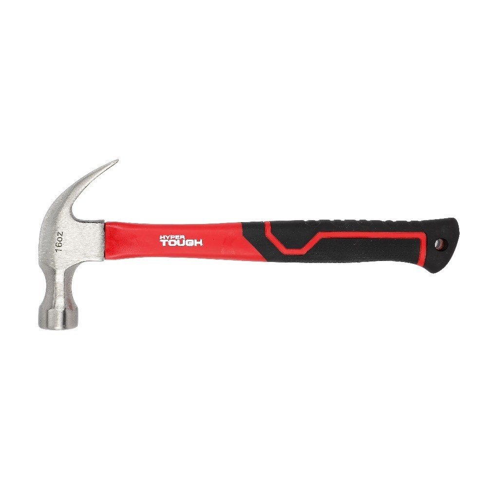 16-Ounce Claw Hammer with Fiberglass Handle for Woodworking and Construction