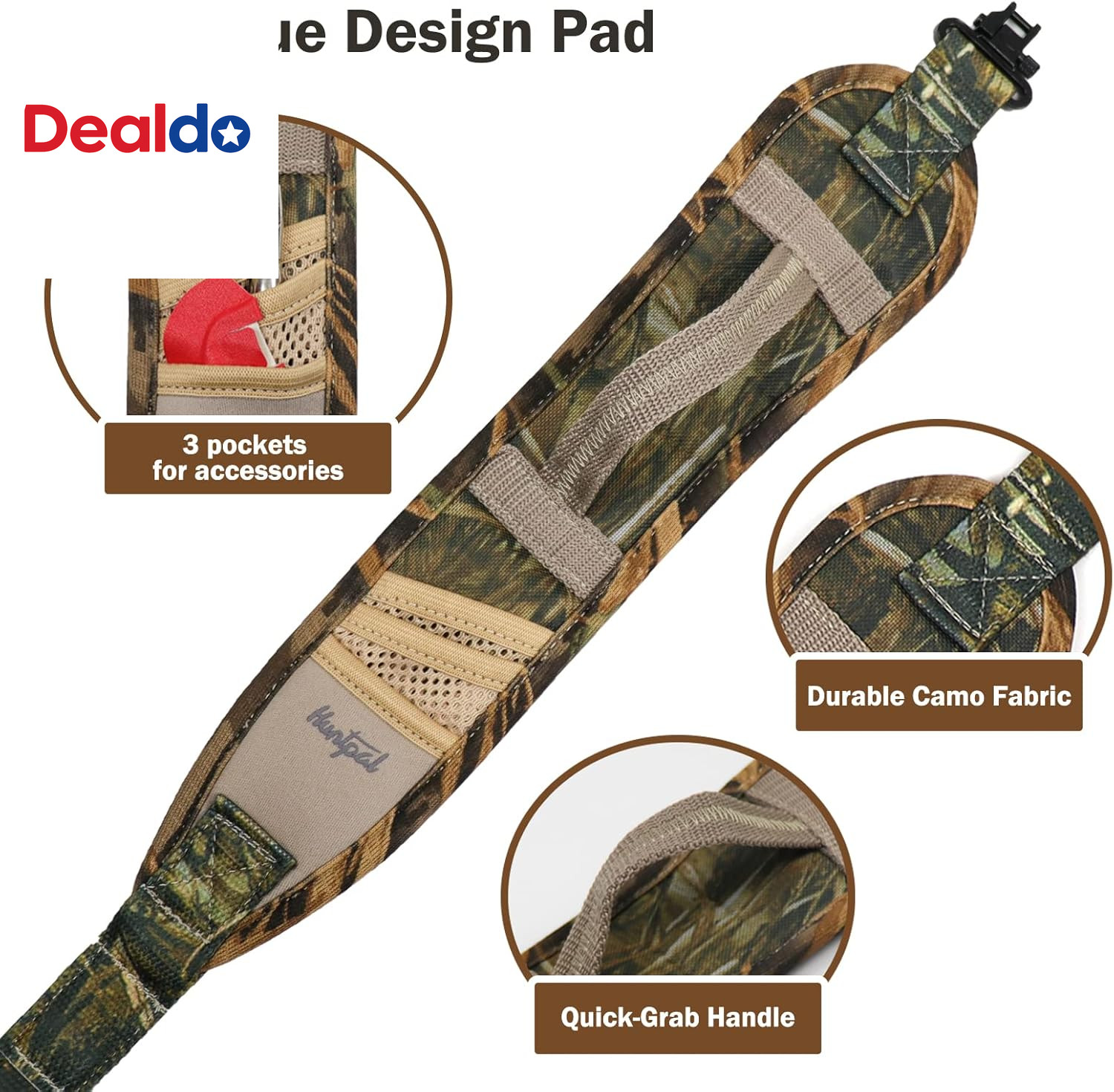 Full Camo 2 Point Gun Shotgun Rifle Sling with Quick-Grab Handle, 3 Accessories