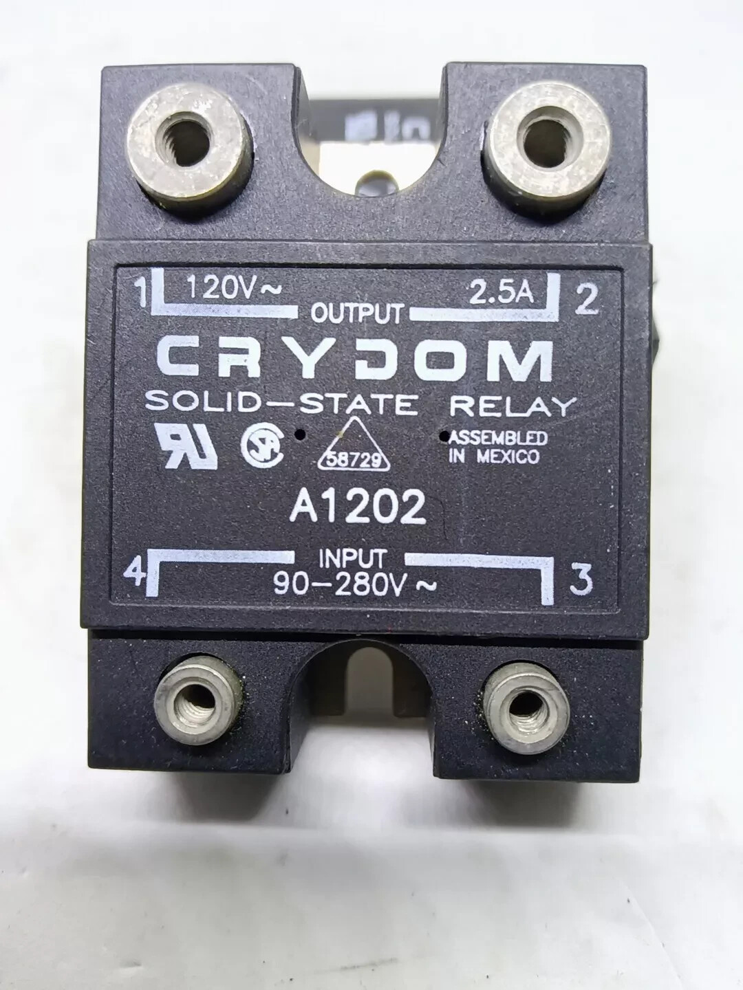 CRYDOM Solid State Relay A1202,  Input 90-280V, Output 120V, 2.5A NOS