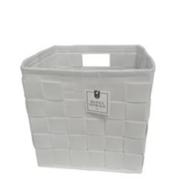 2 - Woven Felt Collapsible Storage Bin white