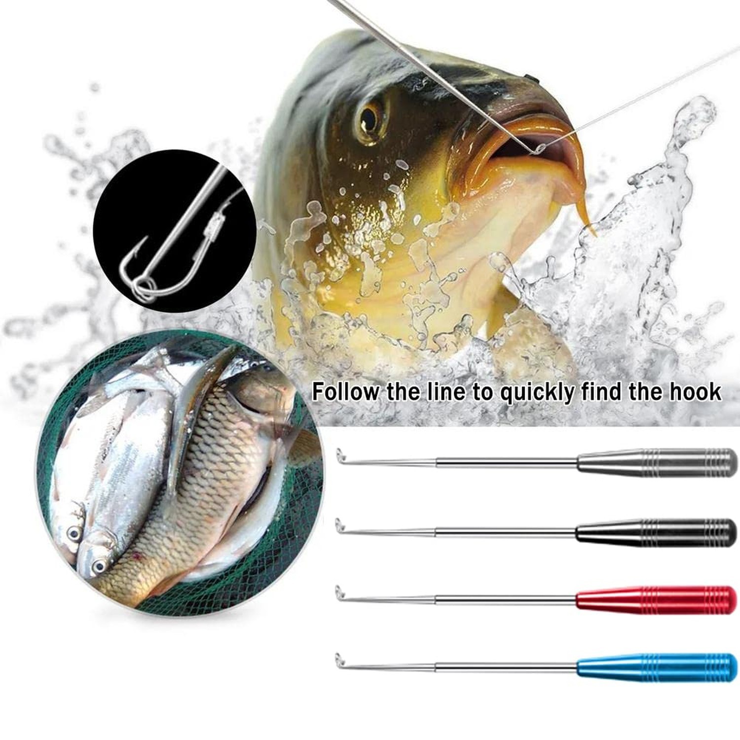 Fish Hook Remover Tool, Fishing Hook Quick Removal Descending Device, Fishing...