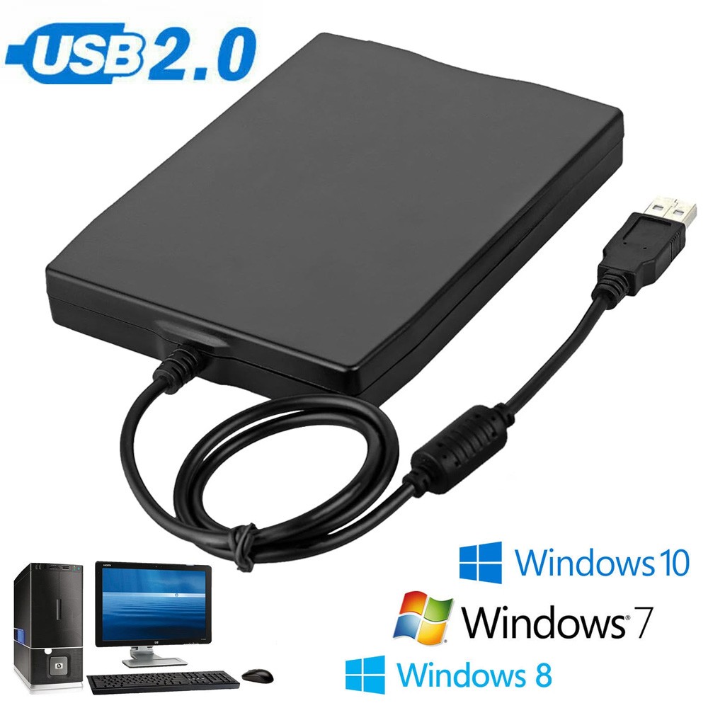 3.5” USB 2.0 Data External Floppy Disk Drive 1.44MB For Laptop PC Win 7/8/10 Mac