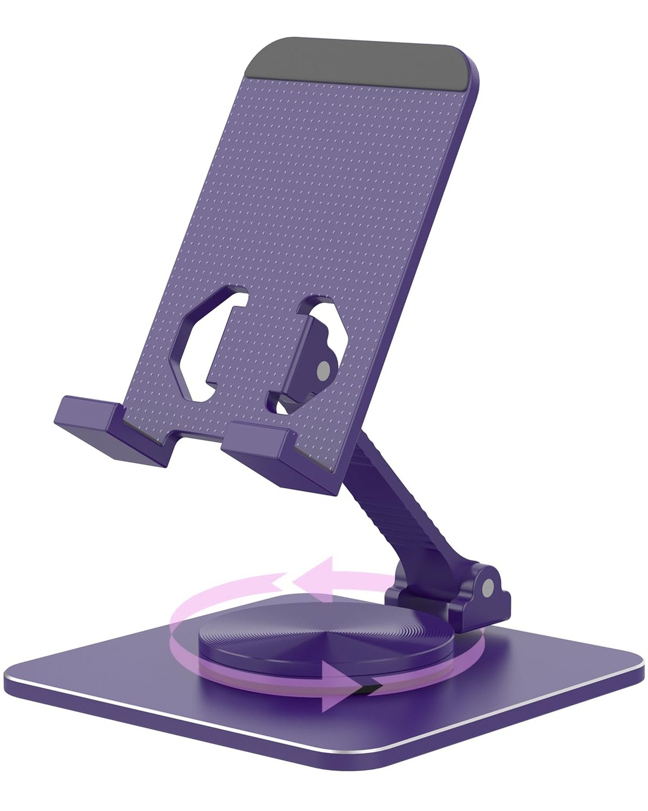 Adjustable Phone & Tablet Stand, Fits 4–9.7in Devices, Purple | 360°