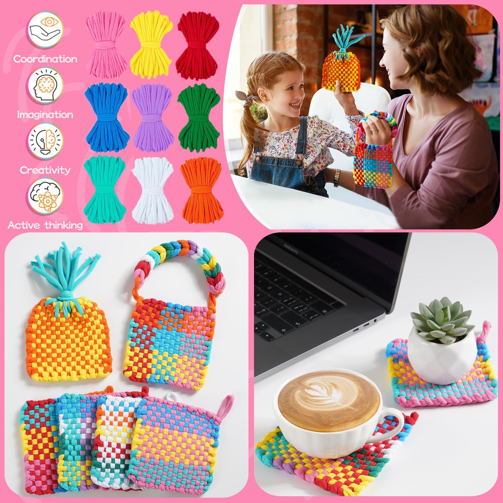 Weaving Loom Kit Toys for Kids and Adults, Potholder Loops DIY Arts and Craft...