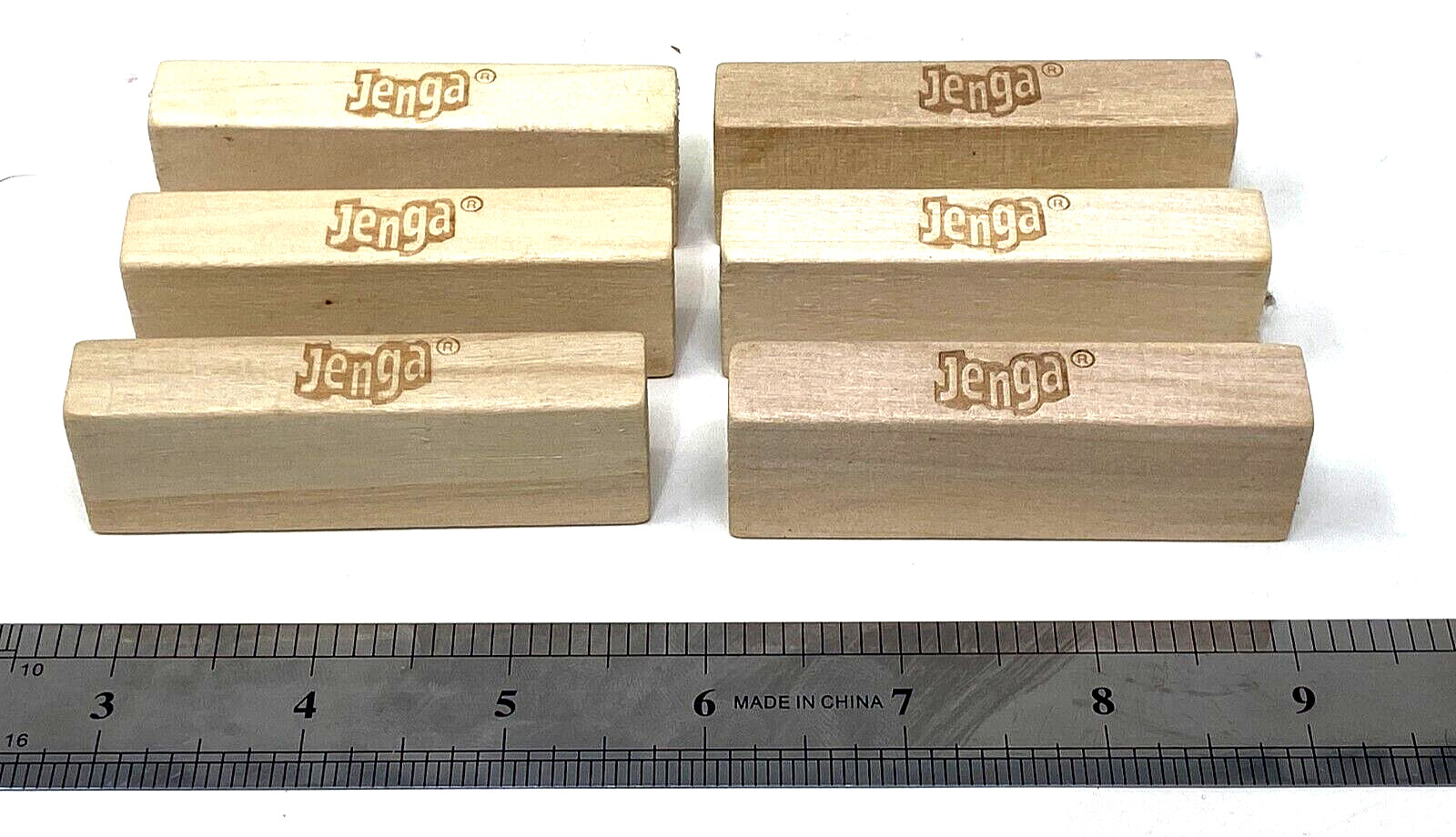 JENGA 1986 Milton Bradley Replacement Blocks Lot 6 Wood Game Pieces ONLY MINT