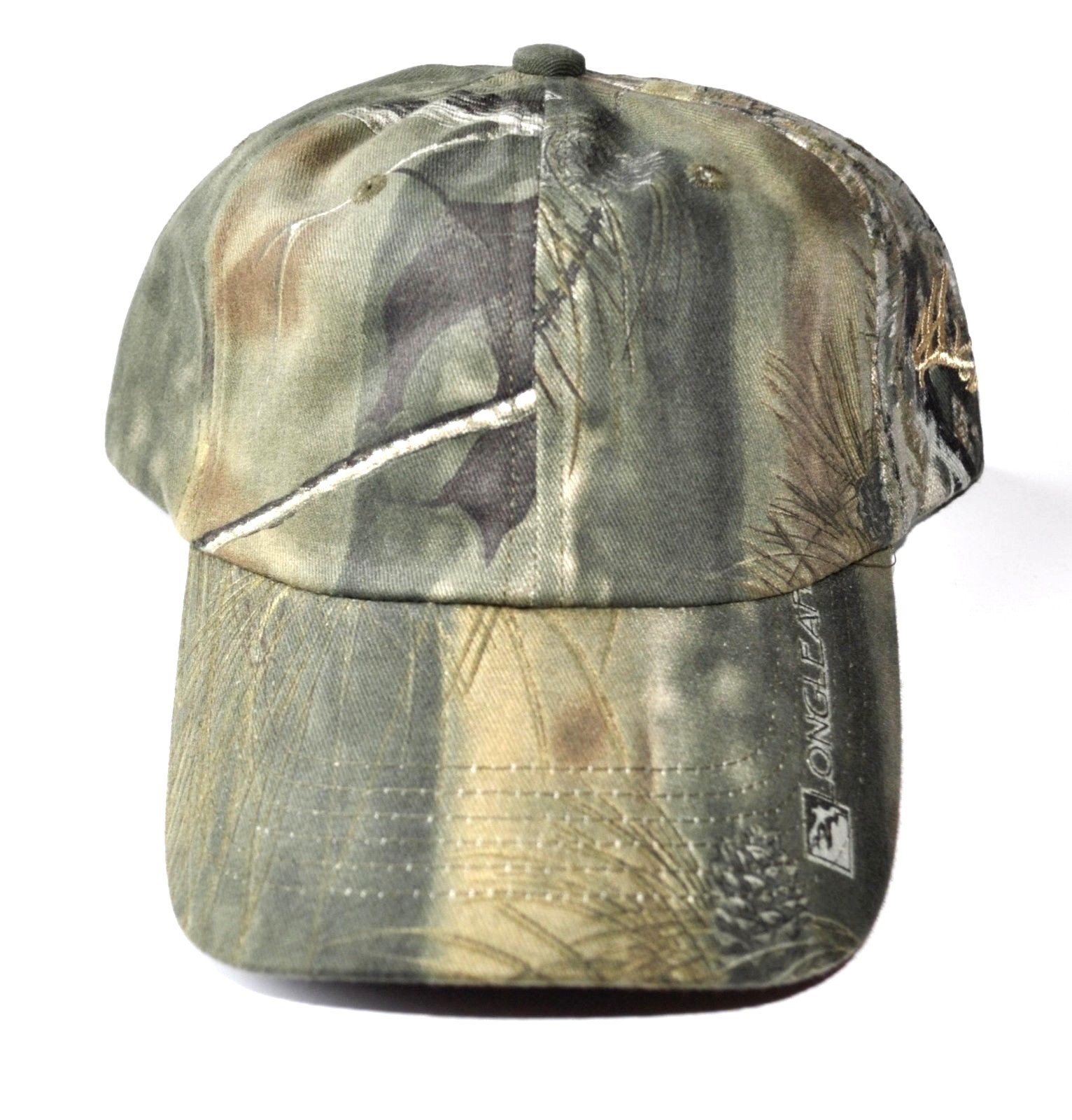 Longleaf Camouflage Hat Strap Back Green Adult Adjustable Embroidered Deer