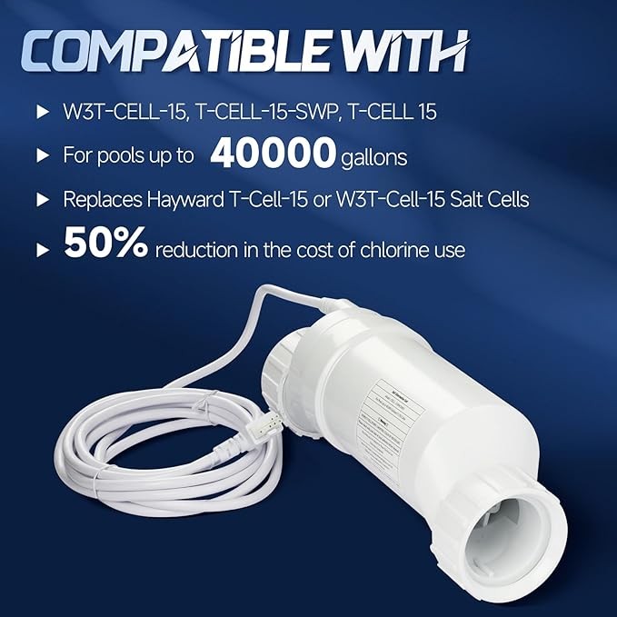 40000 Gallons Fit For Hayward W3T-Cell-15 Swimming Pool Salt Chlorine Generator