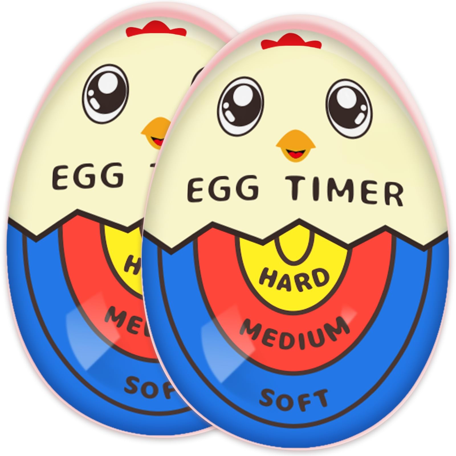 Lasubst Egg Timer for Boiling Eggs that Changes Color When Done, Tricolor, Pa...