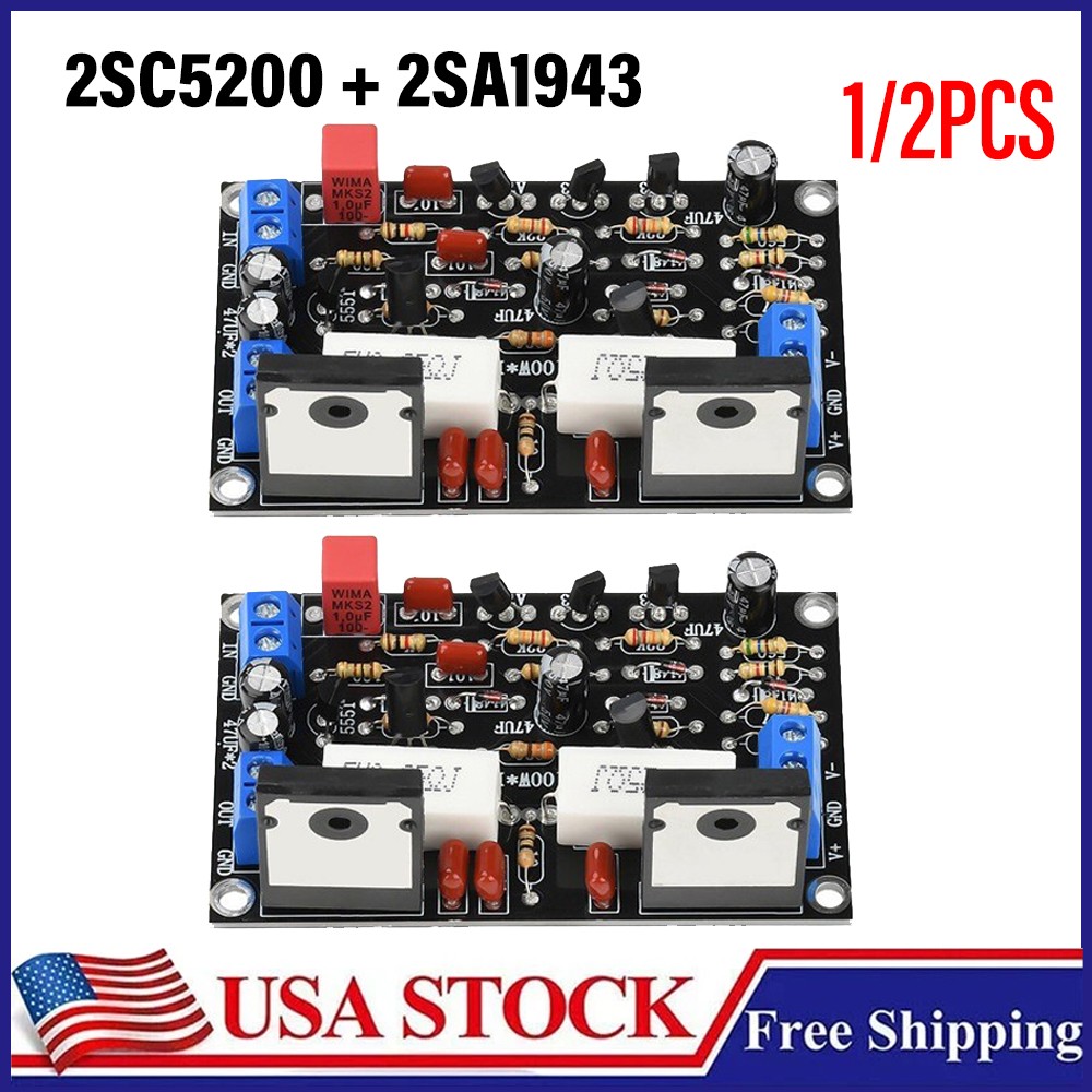 2SC5200+2SA1943 Mono High Power Amplifiers 100W HIFI Audio Amplifier Board 1/2PC