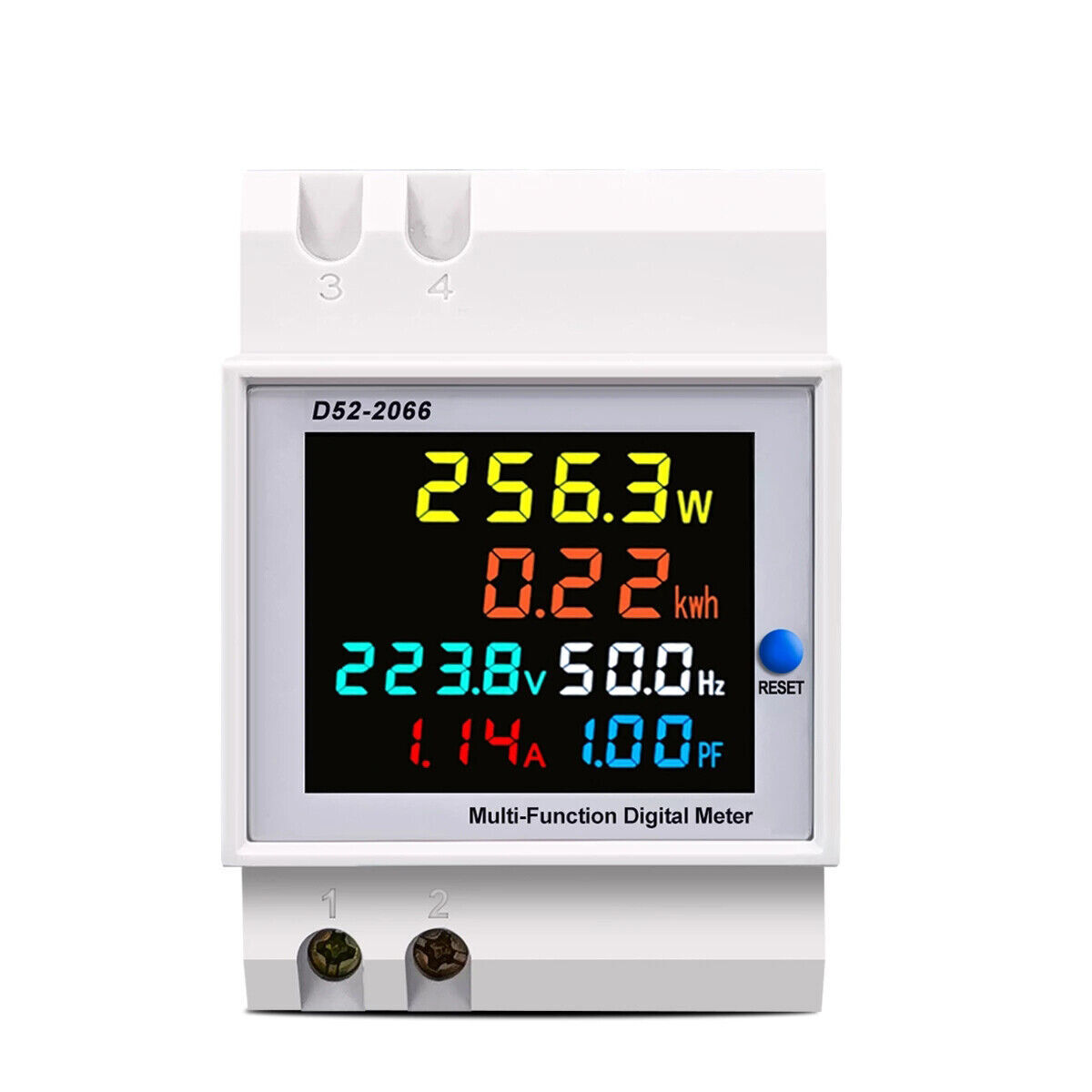 Digital AC Din-Rail Voltage Amps Power Factor Energy Meter Voltmeter Multimeter