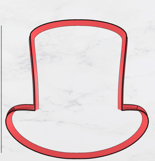 Top Hat Cookie Cutter 3D Printed Cookie Cutter