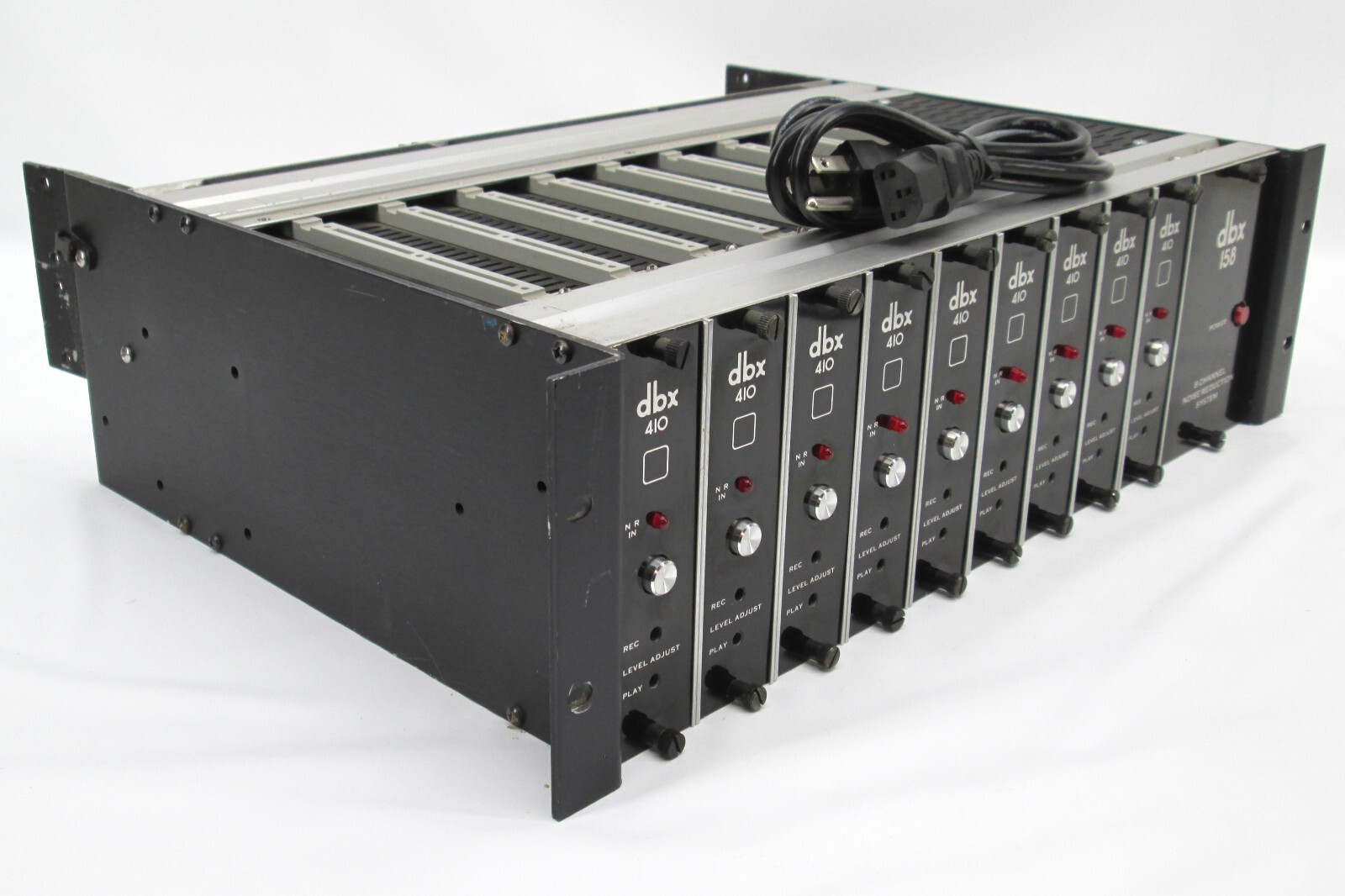 DBX 158 8-Channel Noise Reduction System Frame w/ 8x 410 Cards 900 Rack
