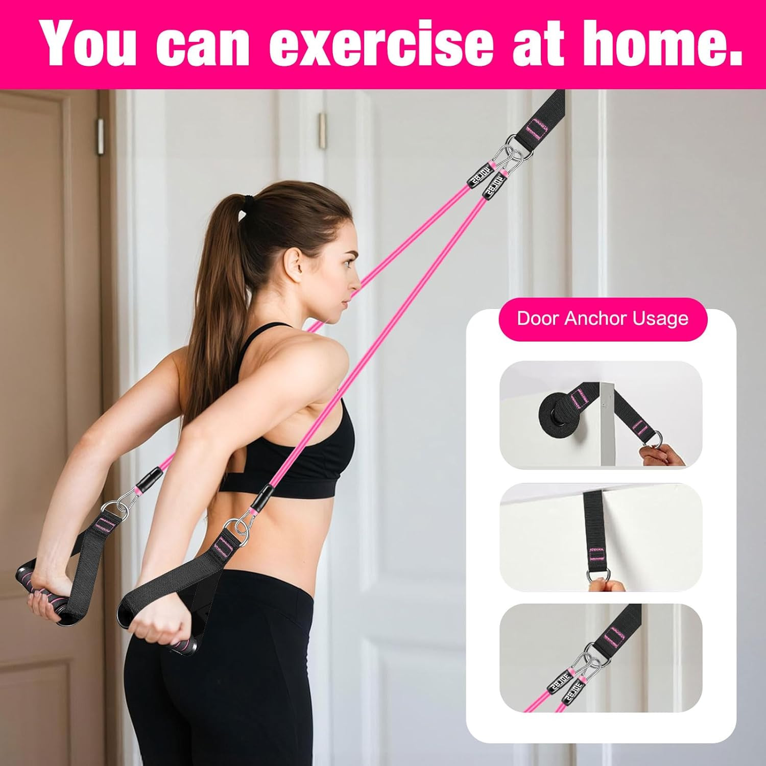 Pilates Bar Kit with Resistance Bands,Pilates Bar with Stackable Bands Workout E