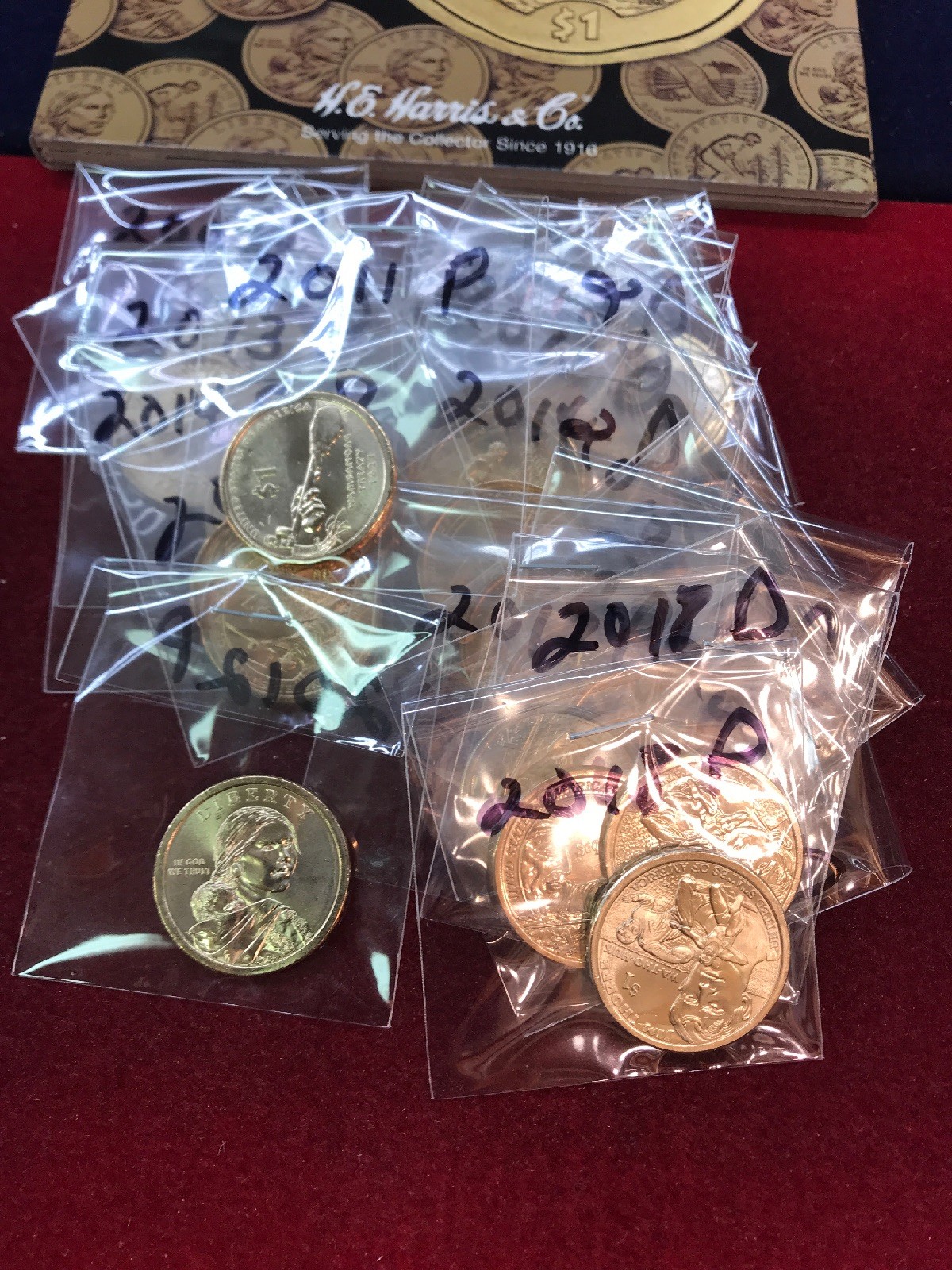 2009-2019 P D (22) Unc Native American Dollar Set in Whitman Folder