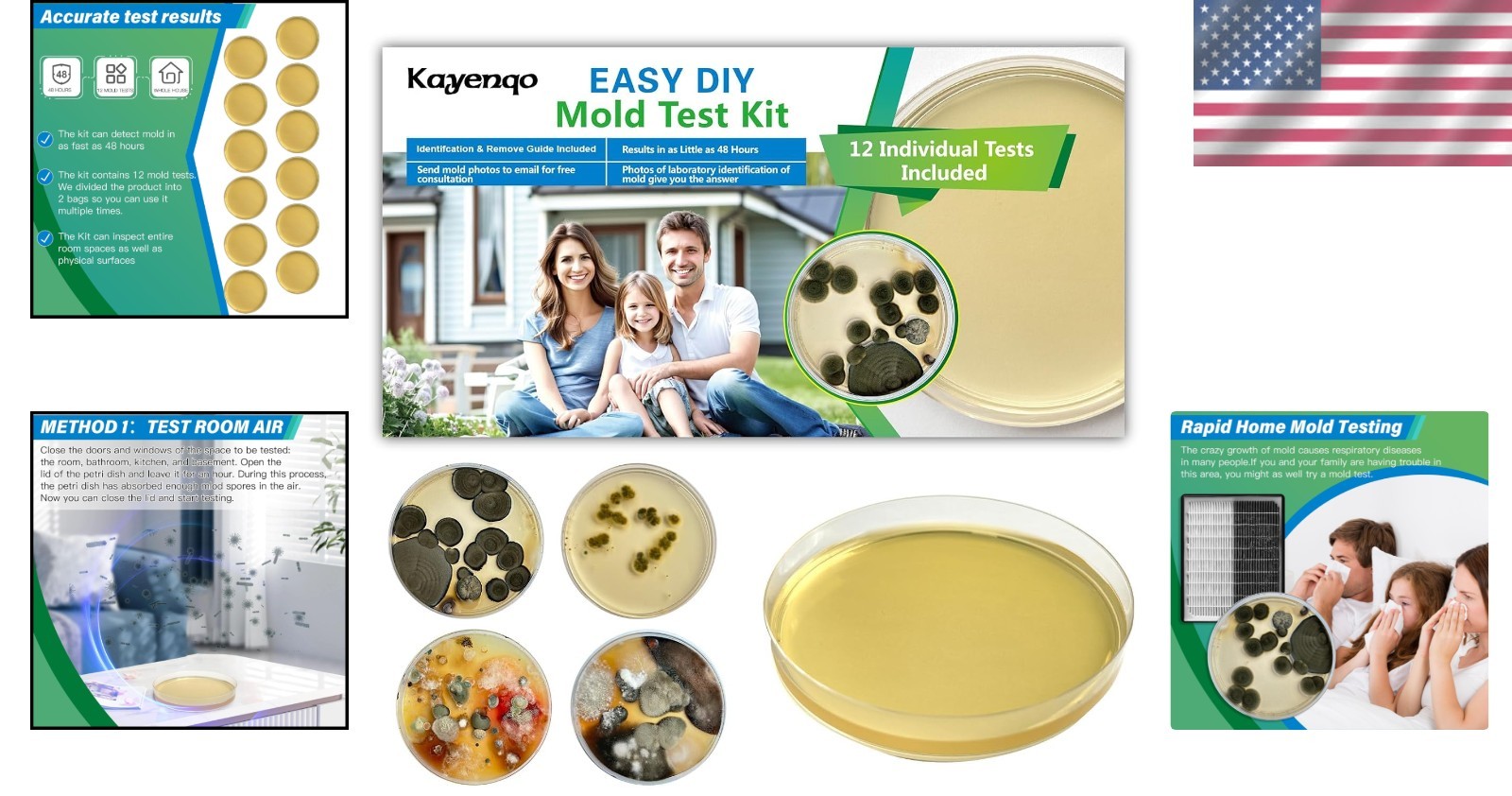 Indoor Mold Detector Kit - 12 Tests, Detailed Guide Included