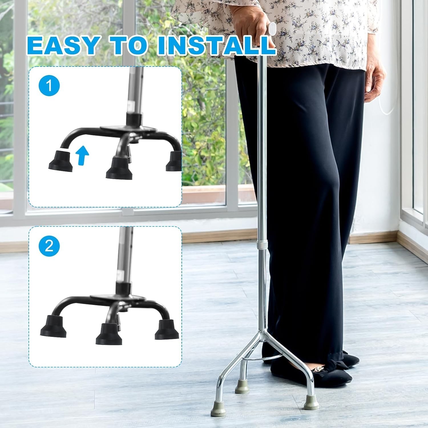 Quad Cane Tips, Walking Cane Accessories