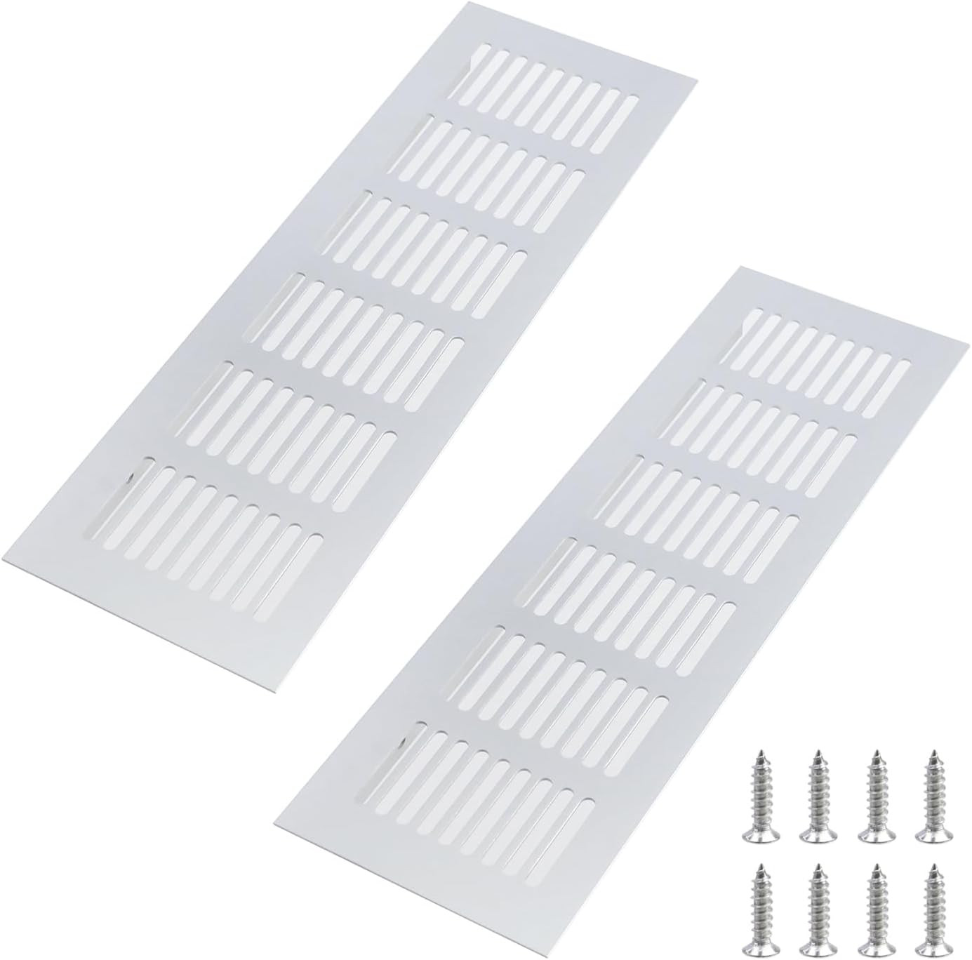 Air Vent Covers,Fits 8.58'' X 2.48'' Duct Openings,2Pcs White | 9.8'' X3.1'' Alu