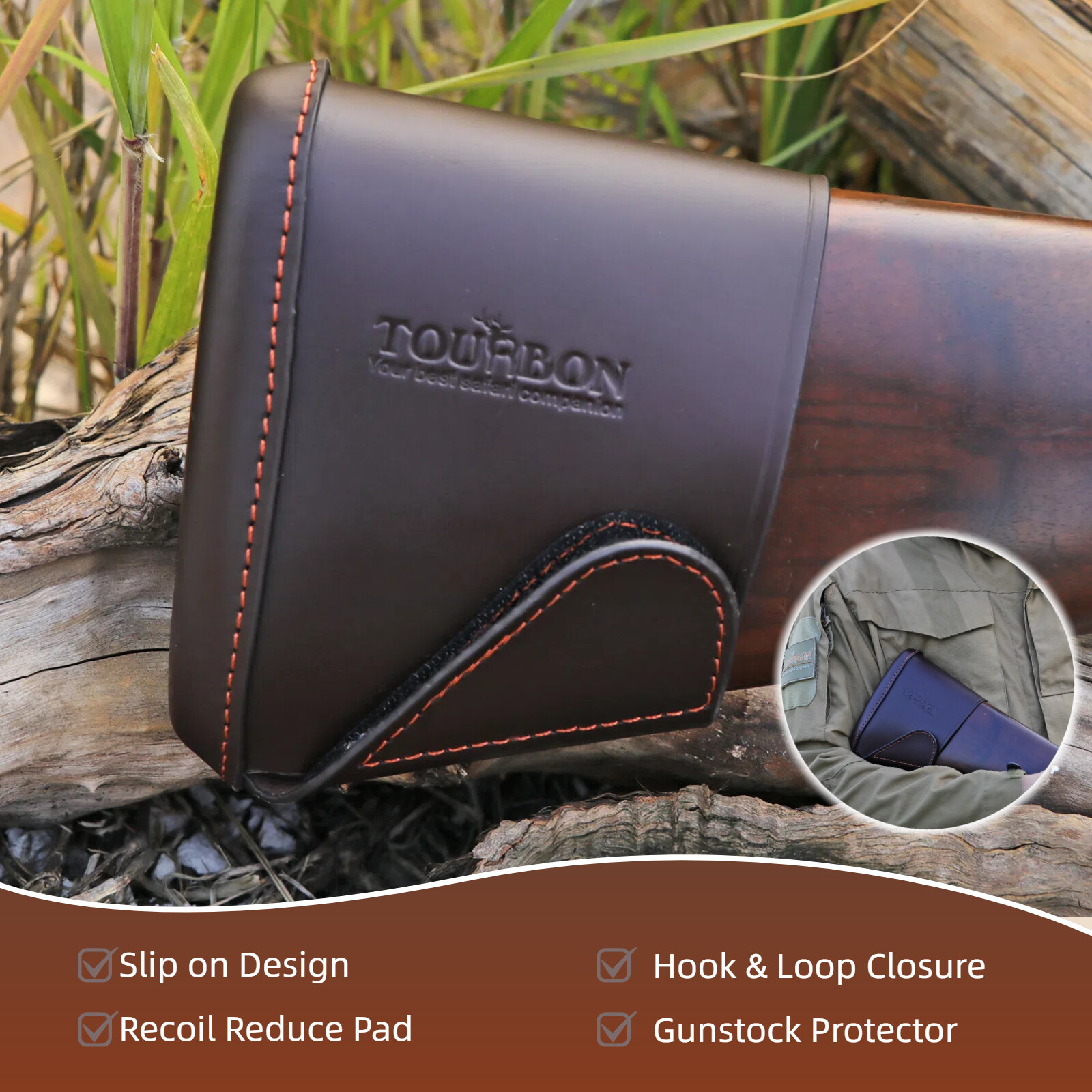 Leather Shotgun Buttstock Recoil Pad Rifle Shooting Shoulder Protection