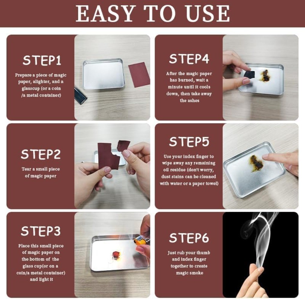10 Pcs Magic Prop Tool Ultimate Magic Kit Cool Close-Up Magic Trick Finger Smoke