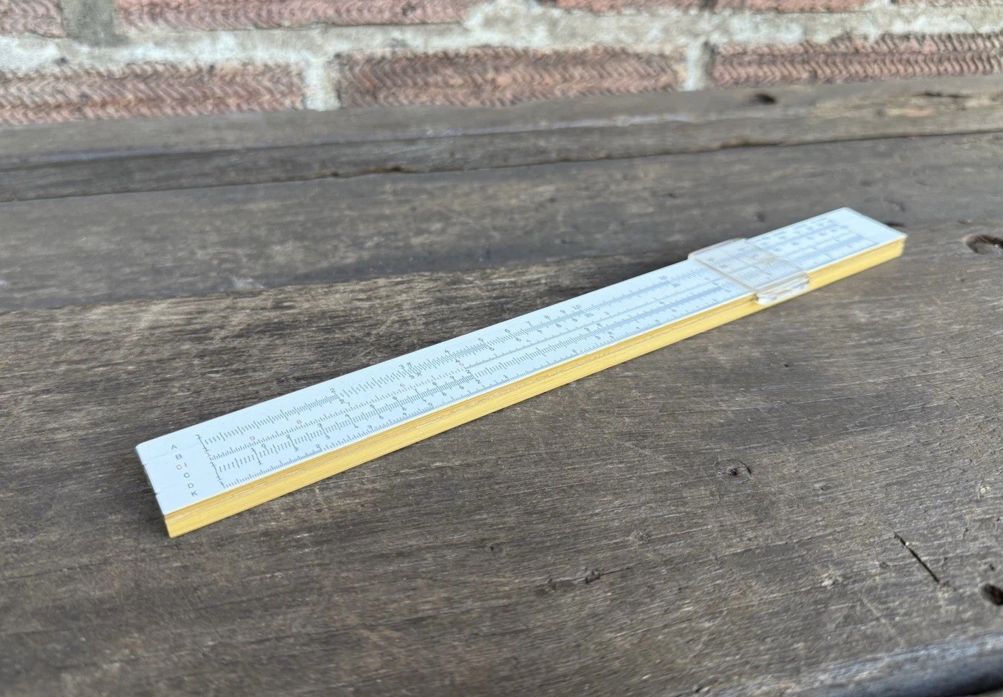 Vintage Hemmi SUN No 40RK Bamboo Slide Sliding Rule & Case Measuring Old Tool