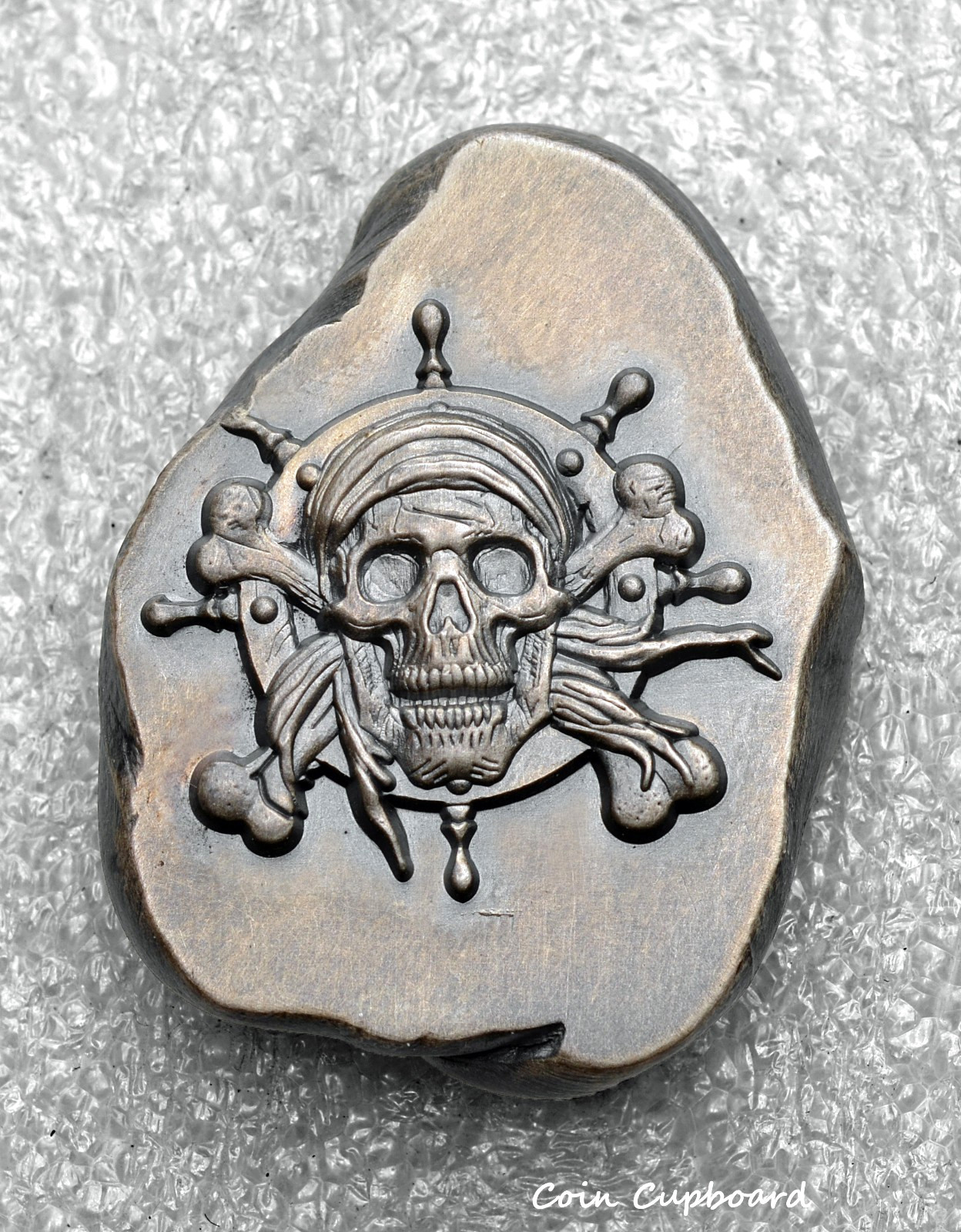 Helm of the Hollow - 1oz .999 silver art bar w/ custom antique finish