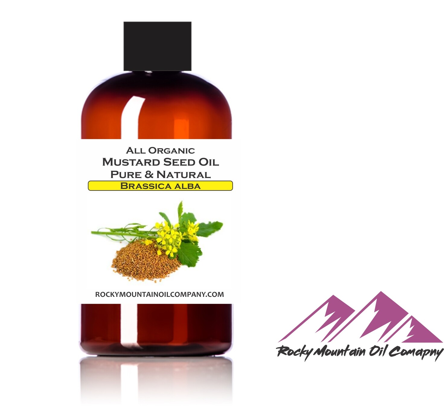 ORGANIC MUSTARD SEED OIL COLD PRESSED 2 4 8 16 32 oz GLASS BOTTLE OPTION