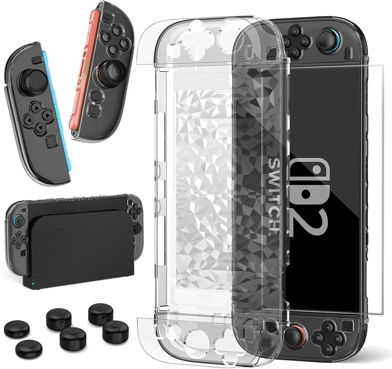 For Nintendo Switch 2 Protector Case Dockable Case Film Grip Cover Waterproof