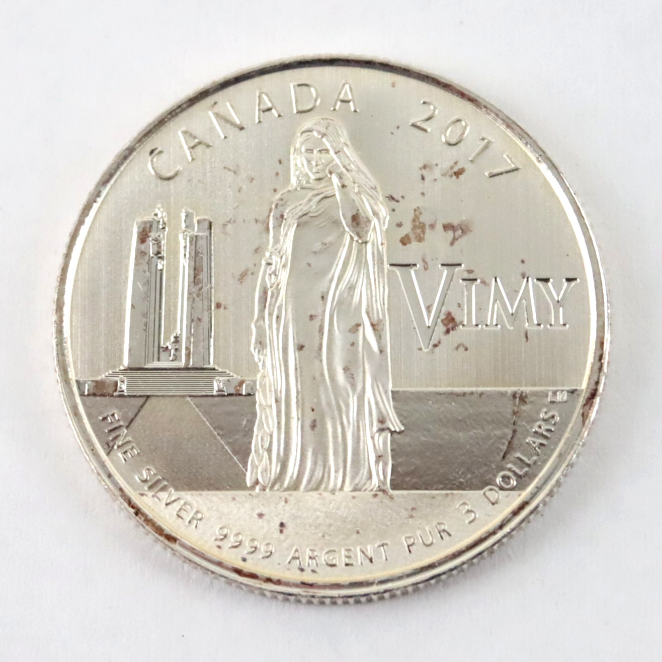 2017 Canada $3 Vimy Ridge Centennial 100th Anniversary 1/4 oz .9999 Silver Coin