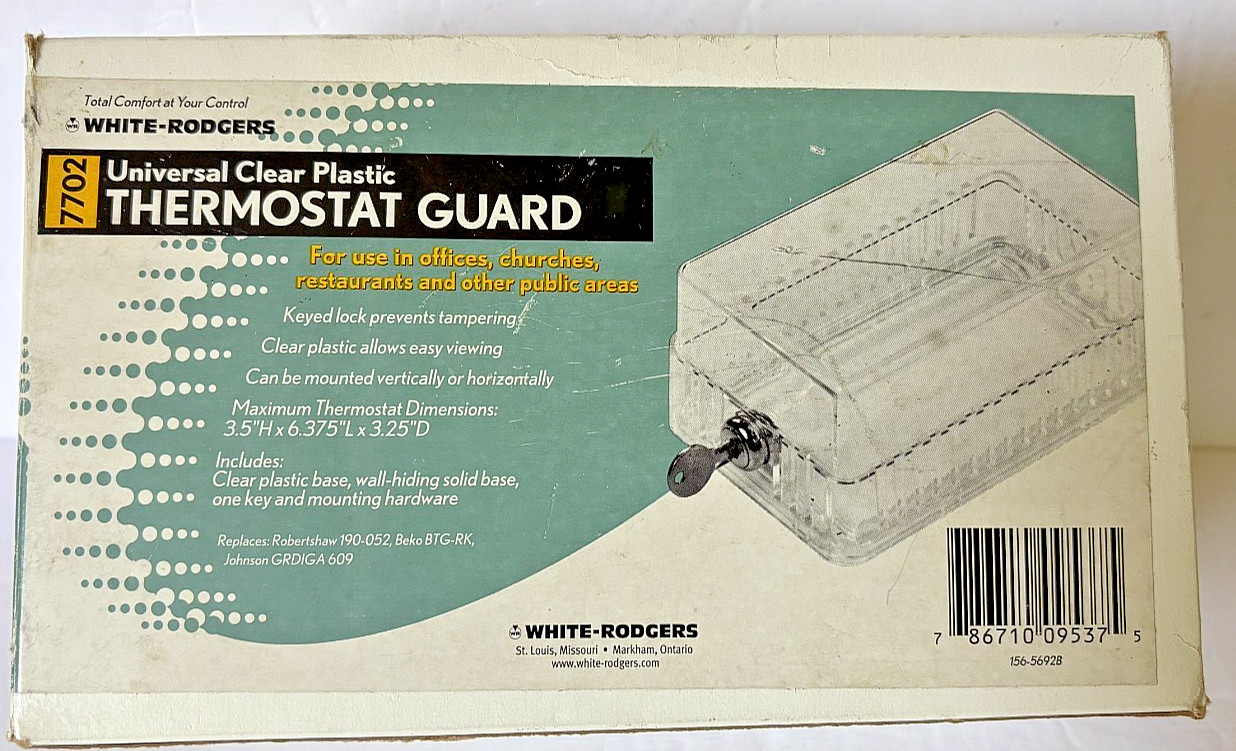 WHITE RODGERS UNIVERSAL CLEAR PLASTIC THERMOSTAT GUARD EXCELLENT