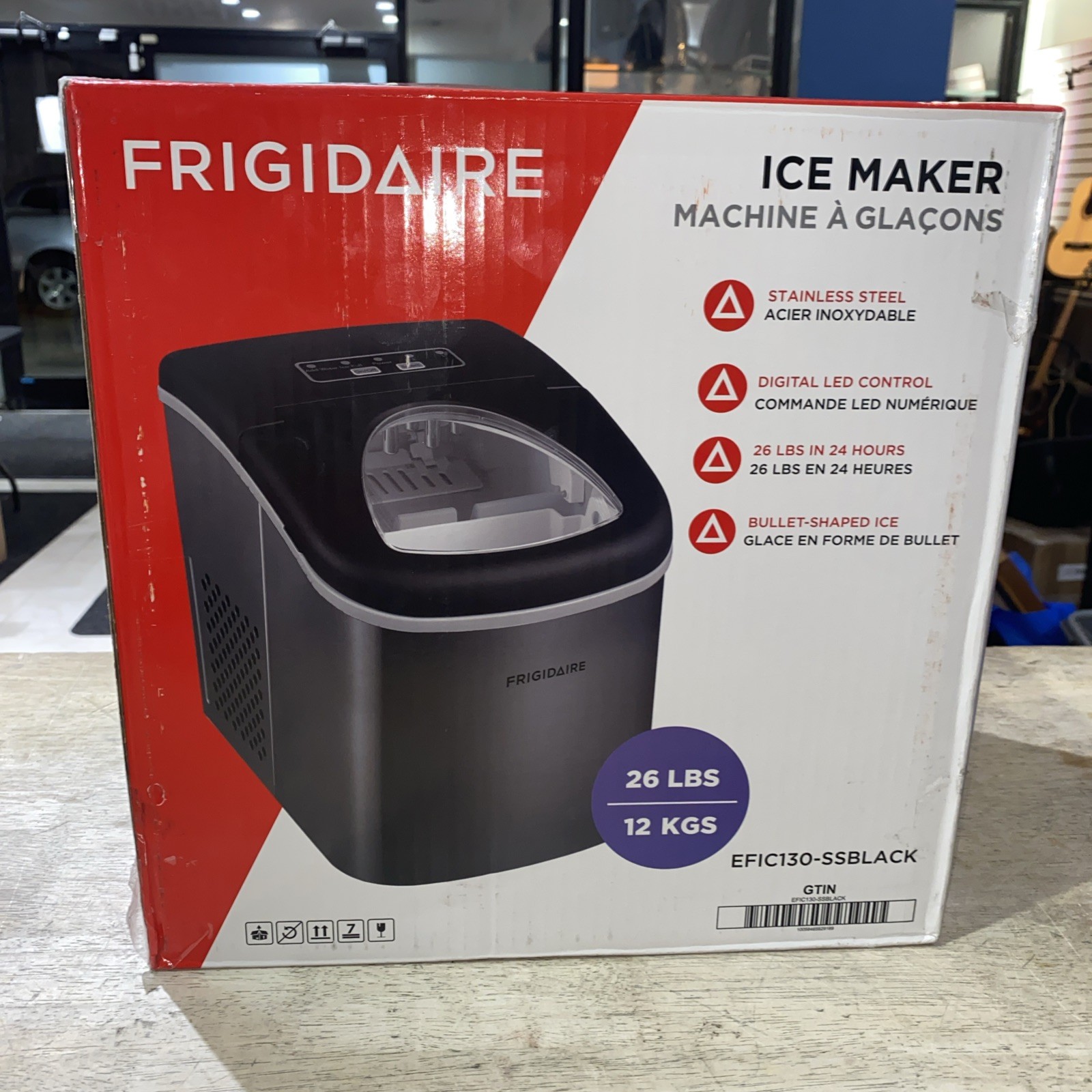 Frigidaire Ice Maker EFIC130-SSBlack Stainless Steel NEW