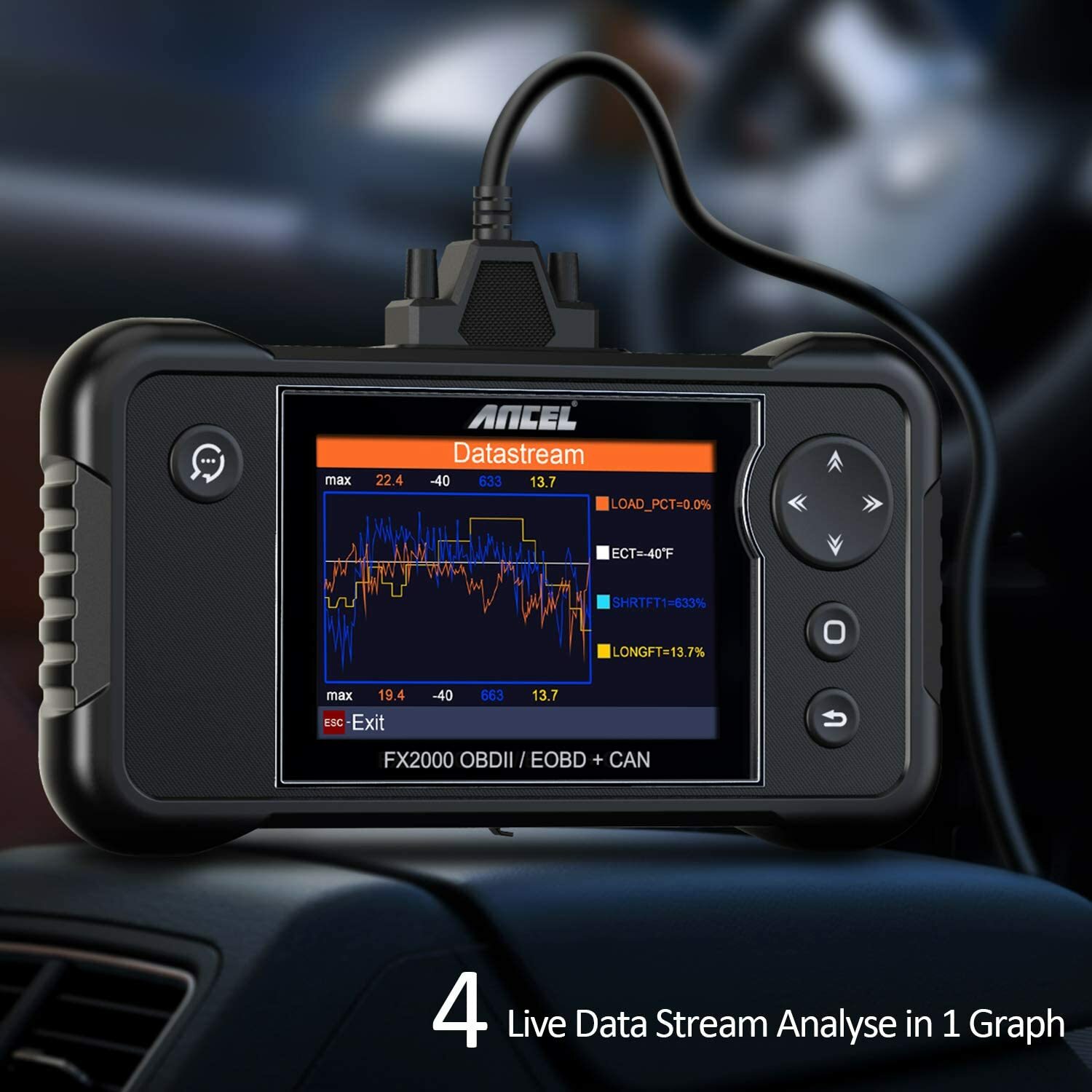 Automotive OBD2 Scanner Diagnostic Code Reader Car ABS SRS Transmission Engine