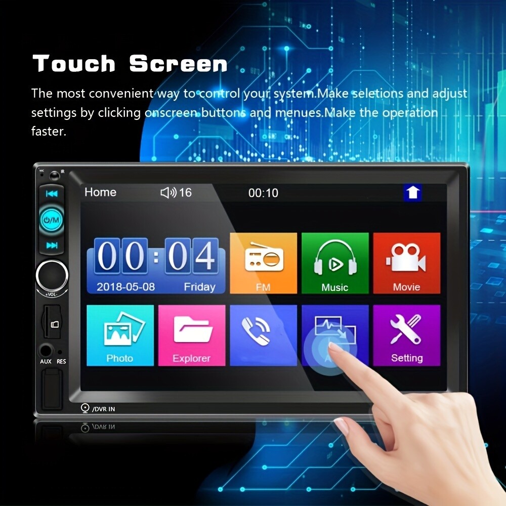 7" Car Stereo Radio HD MP5 Player Double 2 DIN Touch Screen Bluetooth FM USB AUX