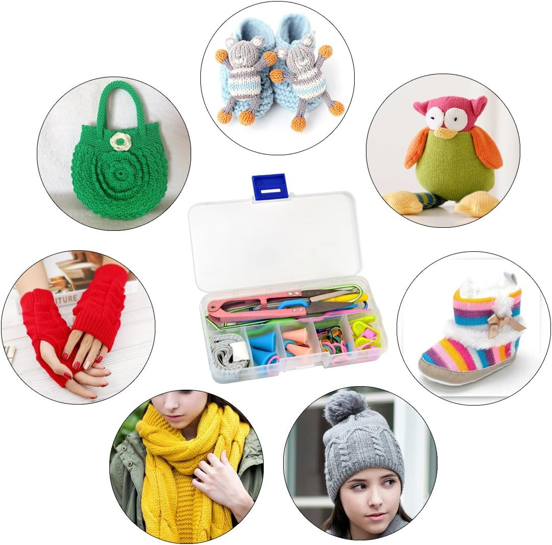 New Basic Knitting Tools Accessories Supplies with Case Knit Kit Lots