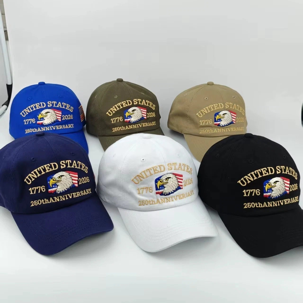 United States 250th Anniversary Baseball Cap 3D Embroidered Adjustable Hat Patri