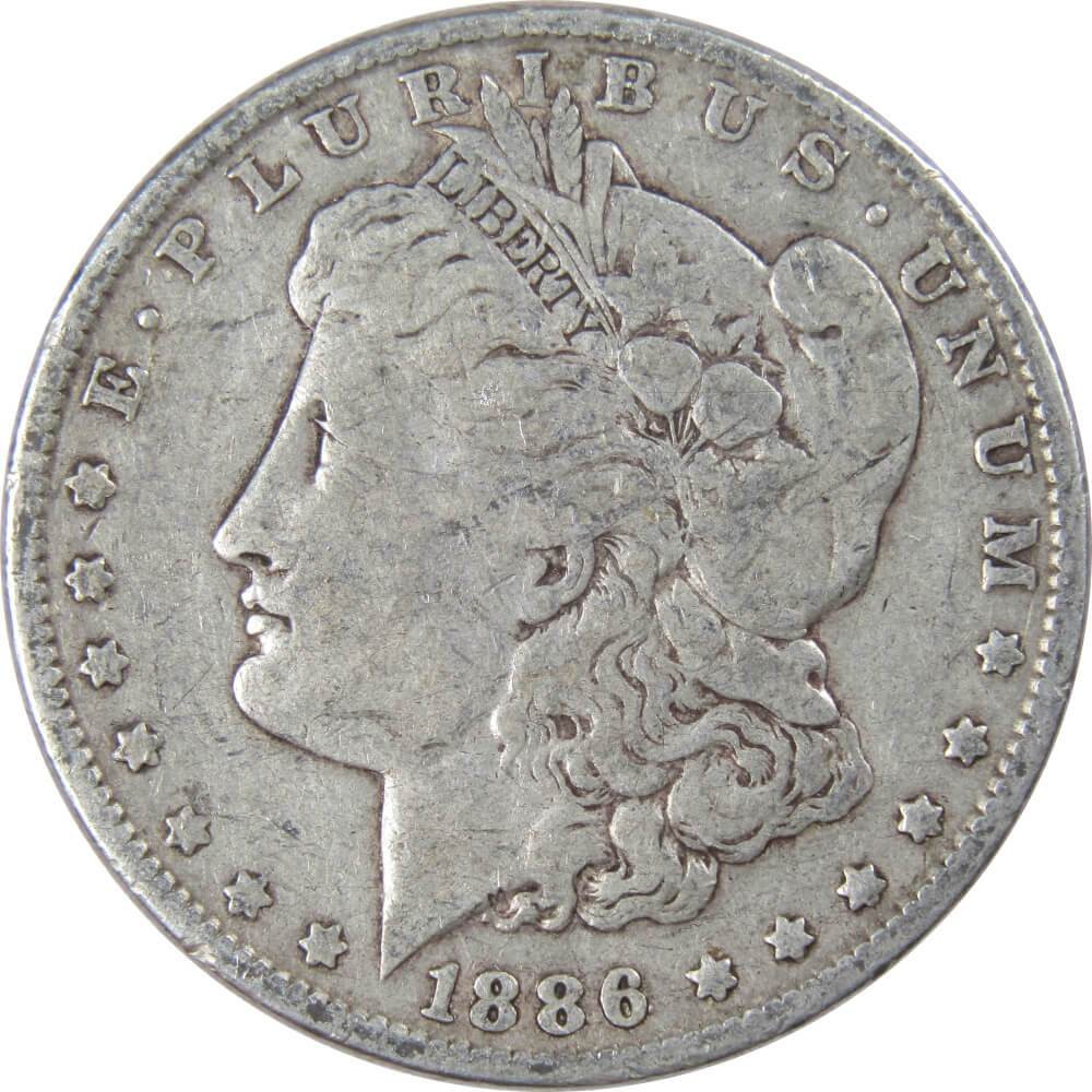 1886 Morgan Dollar VG Very Good 90% Silver $1 US Coin Collectible